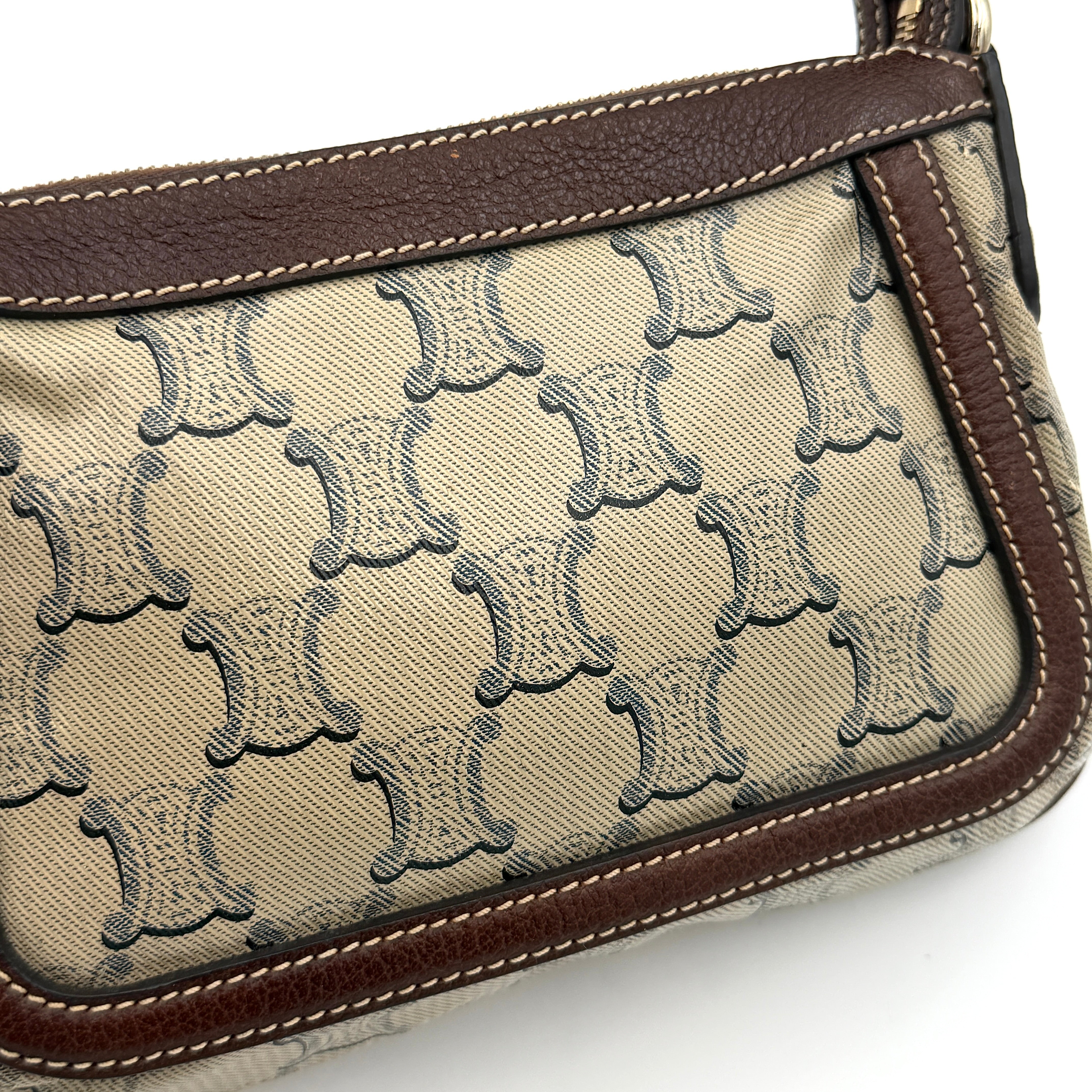 Celine Macadam PVC Shoulder Bag Grey/Brown