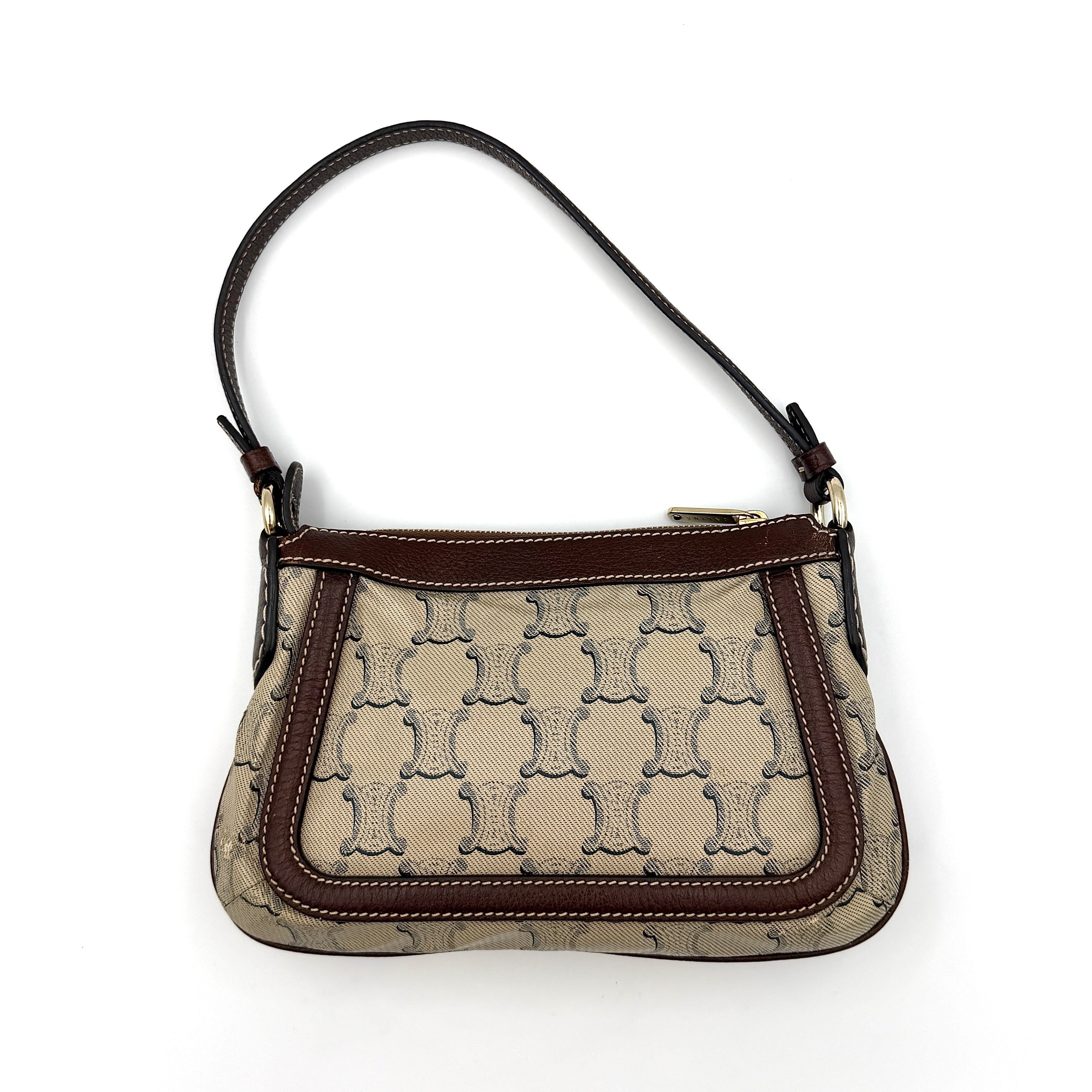 Celine Macadam PVC Shoulder Bag Grey/Brown