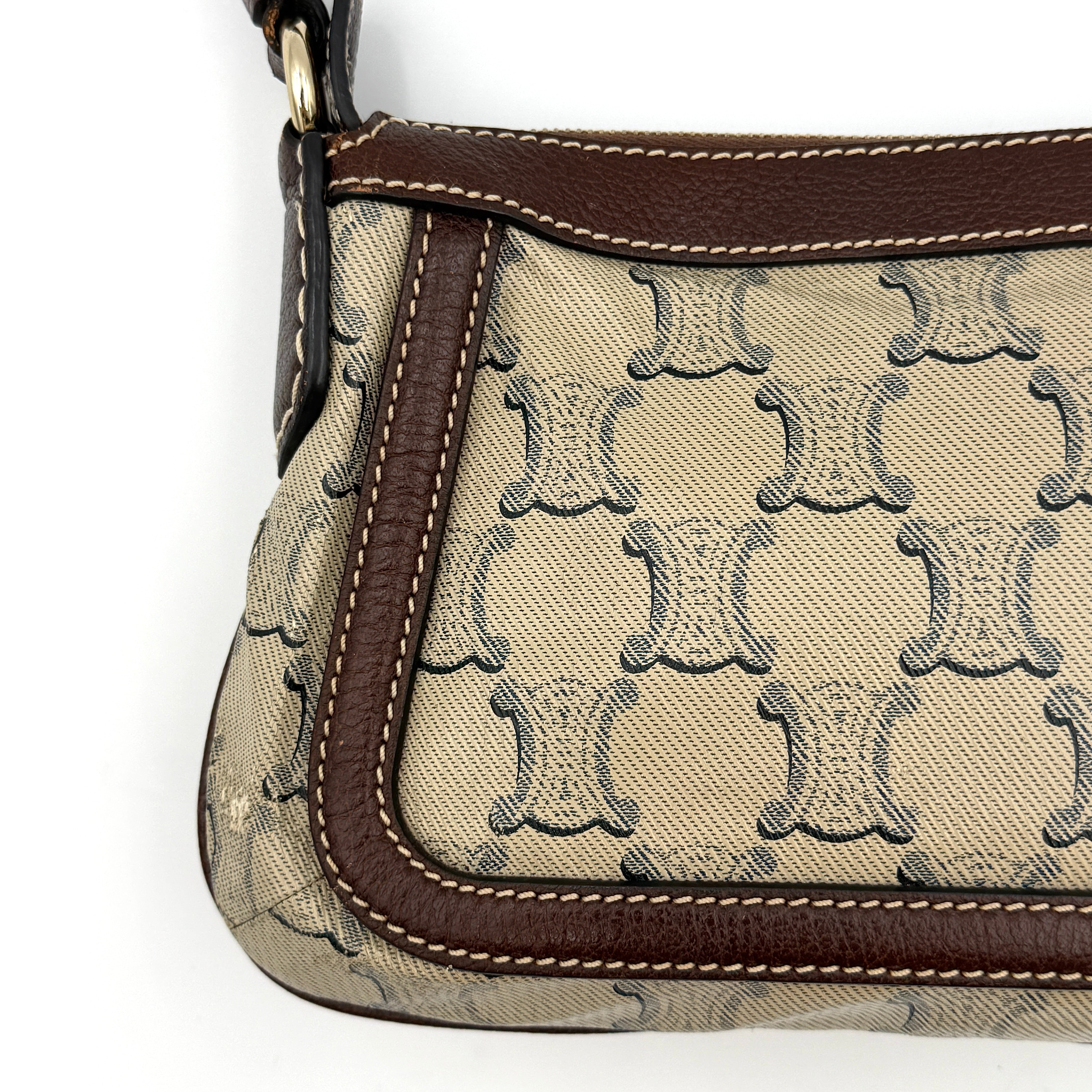 Celine Macadam PVC Shoulder Bag Grey/Brown