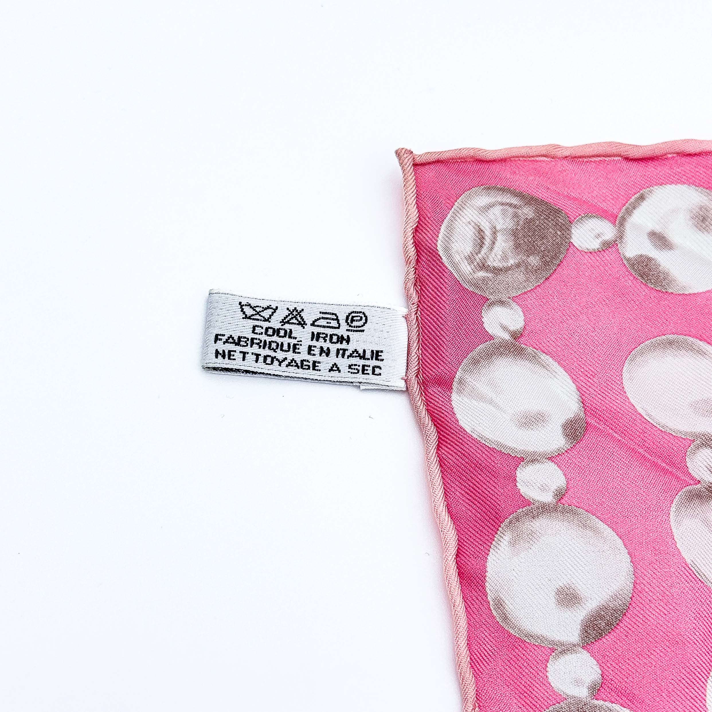 Celine Metallic Bead Silk Scarf Pink