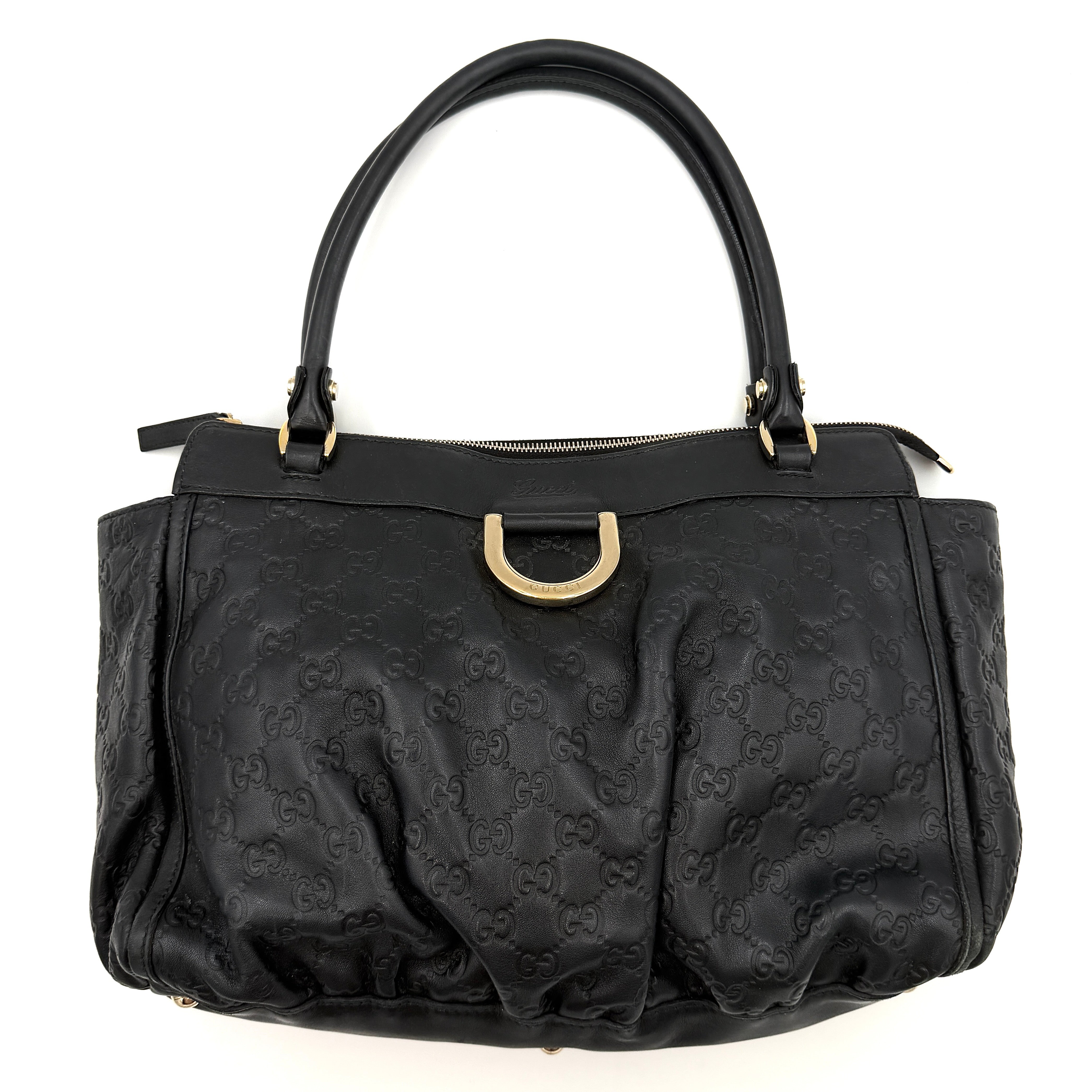 Gucci GG Monogram Guccissima Abbey Shoulder Bag Black