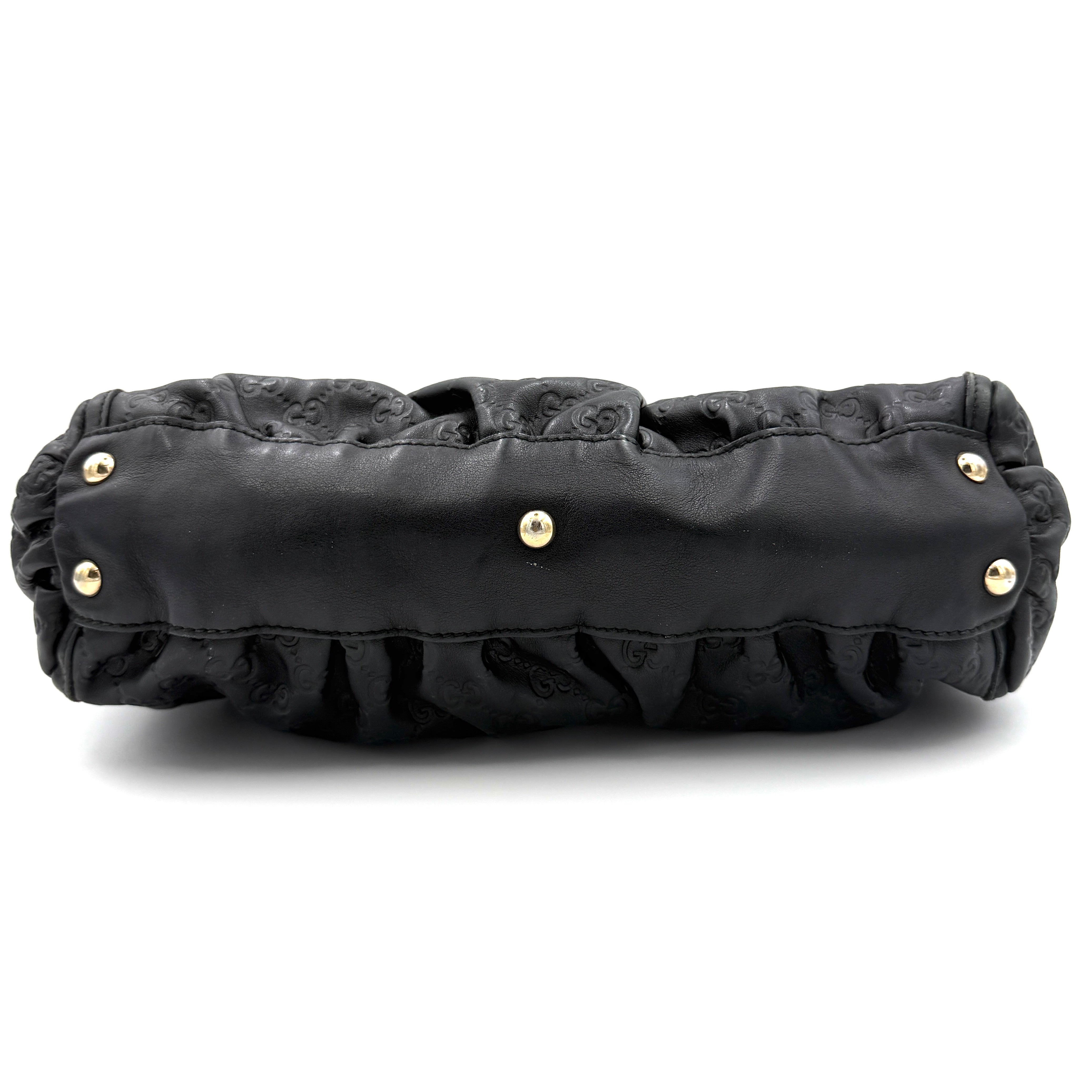 Gucci GG Monogram Guccissima Abbey Shoulder Bag Black