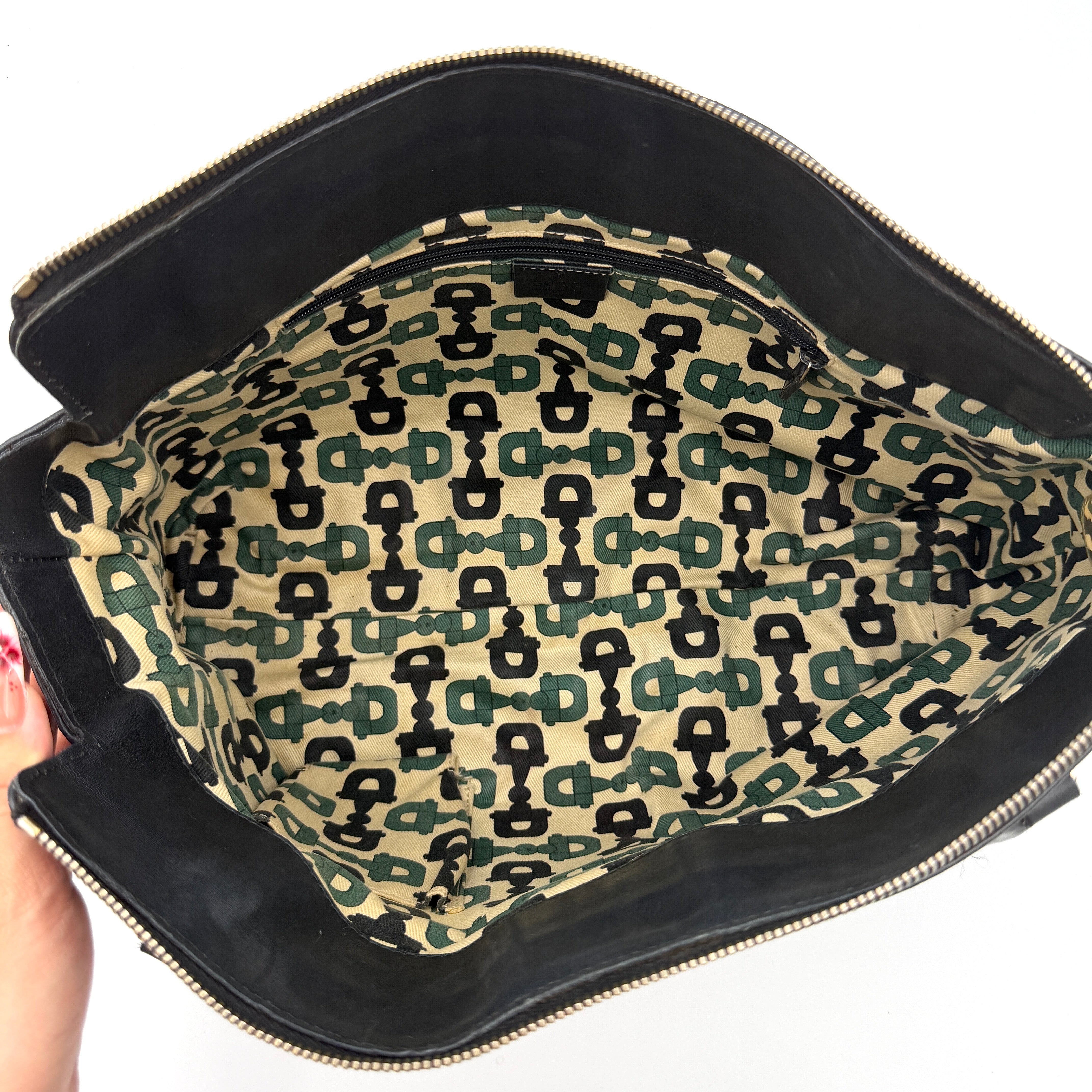Gucci GG Monogram Guccissima Abbey Shoulder Bag Black