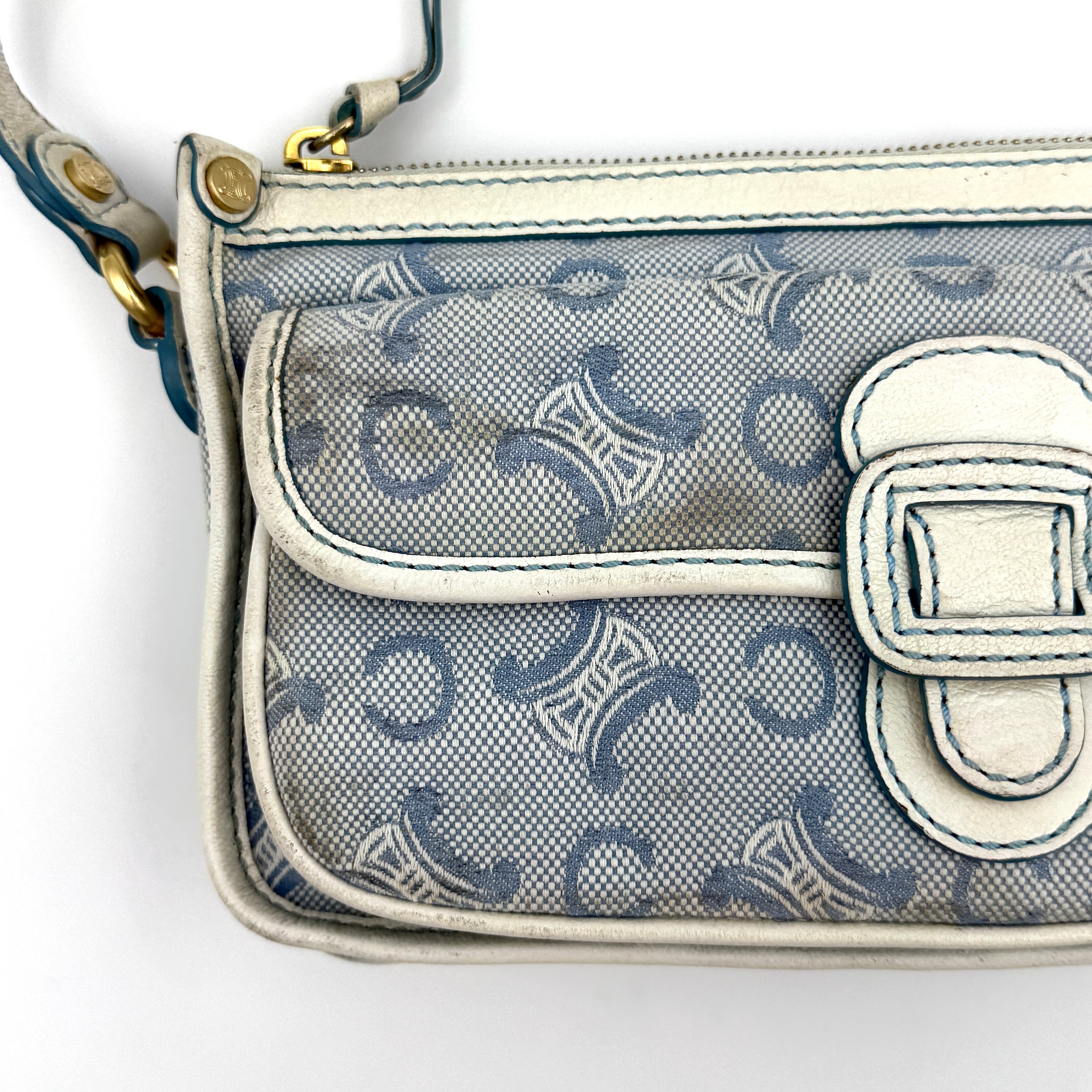 Celine Macadam Shoulder Bag Blue