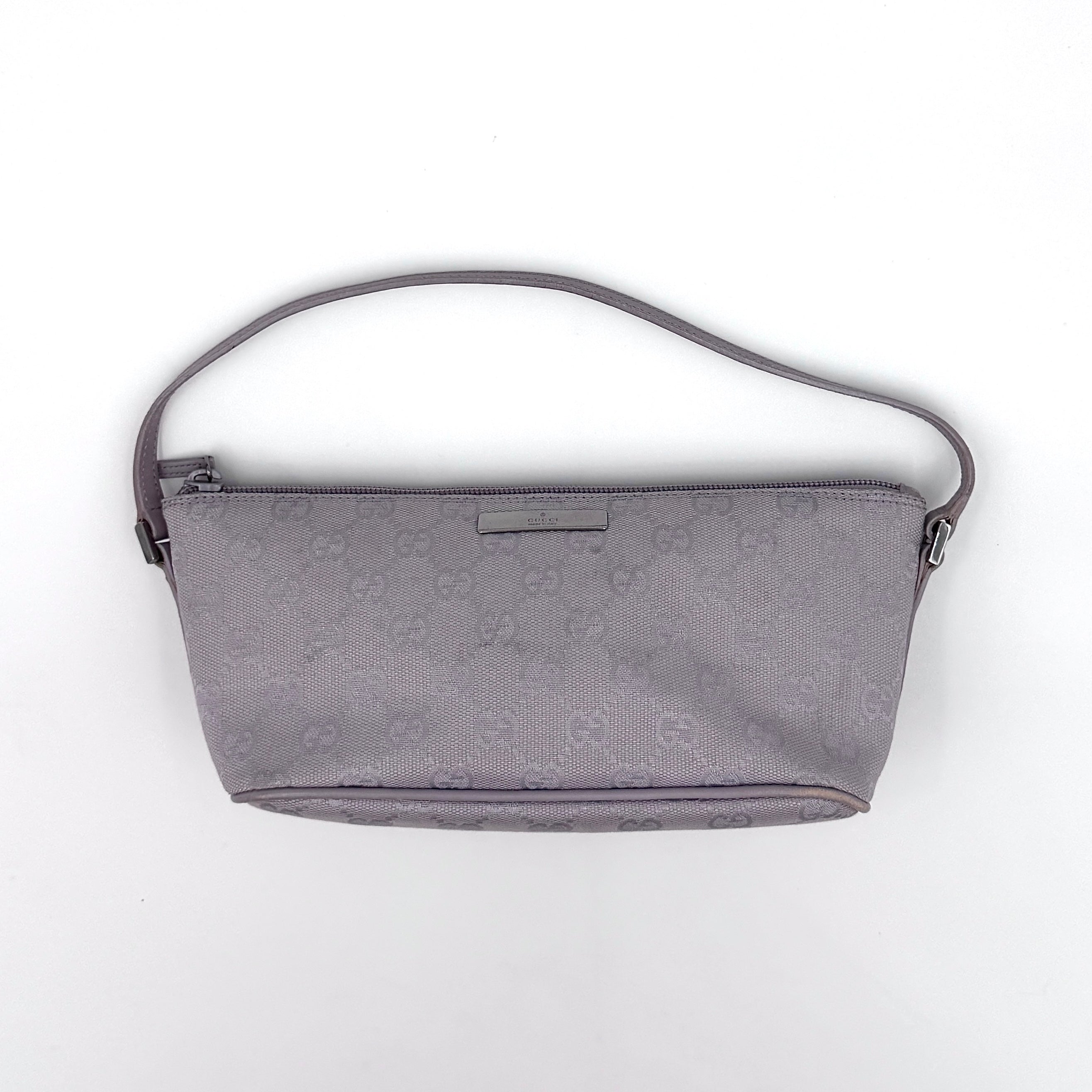 Gucci GG Monogram Pochette Boat Shoulder Bag Purple