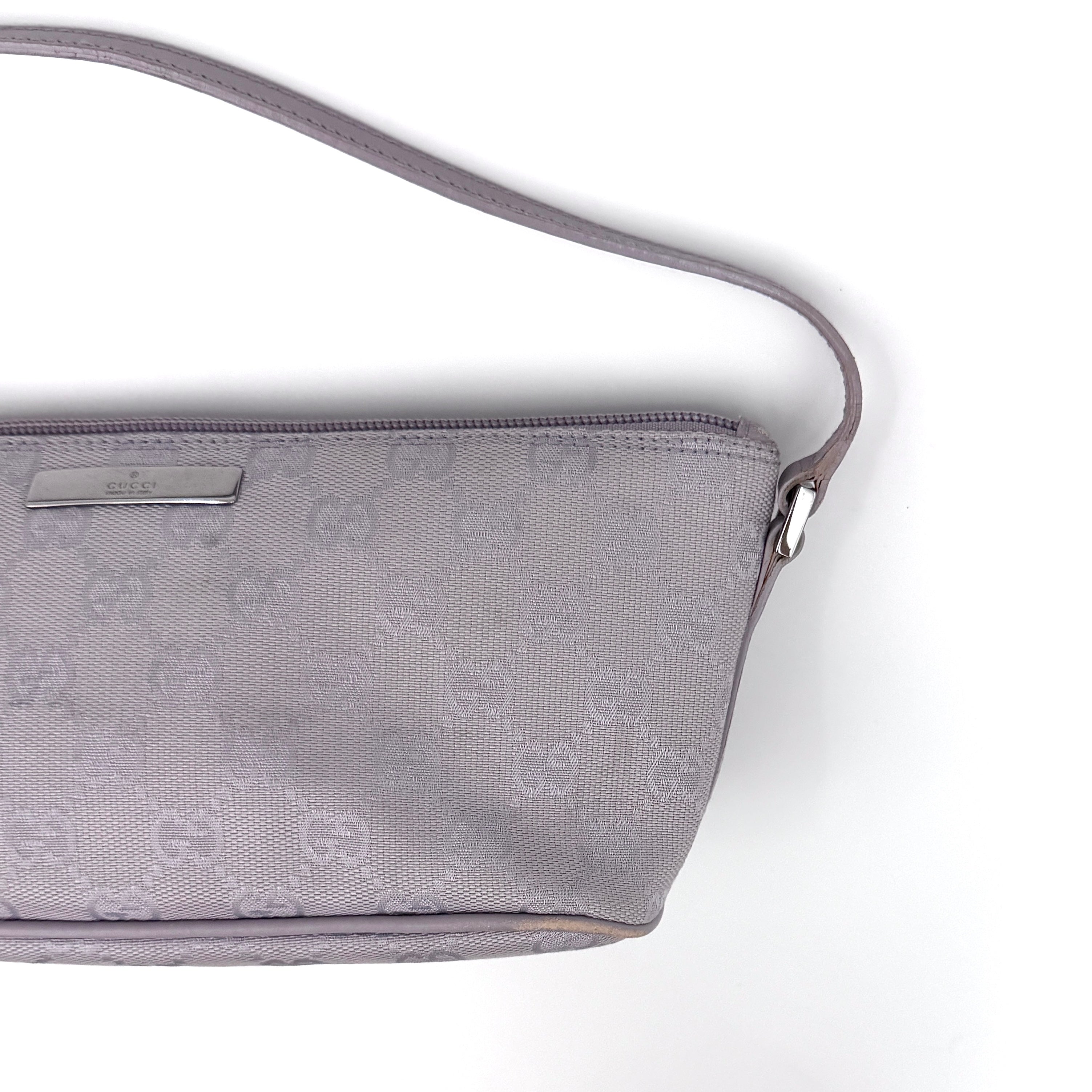 Gucci GG Monogram Pochette Boat Shoulder Bag Purple