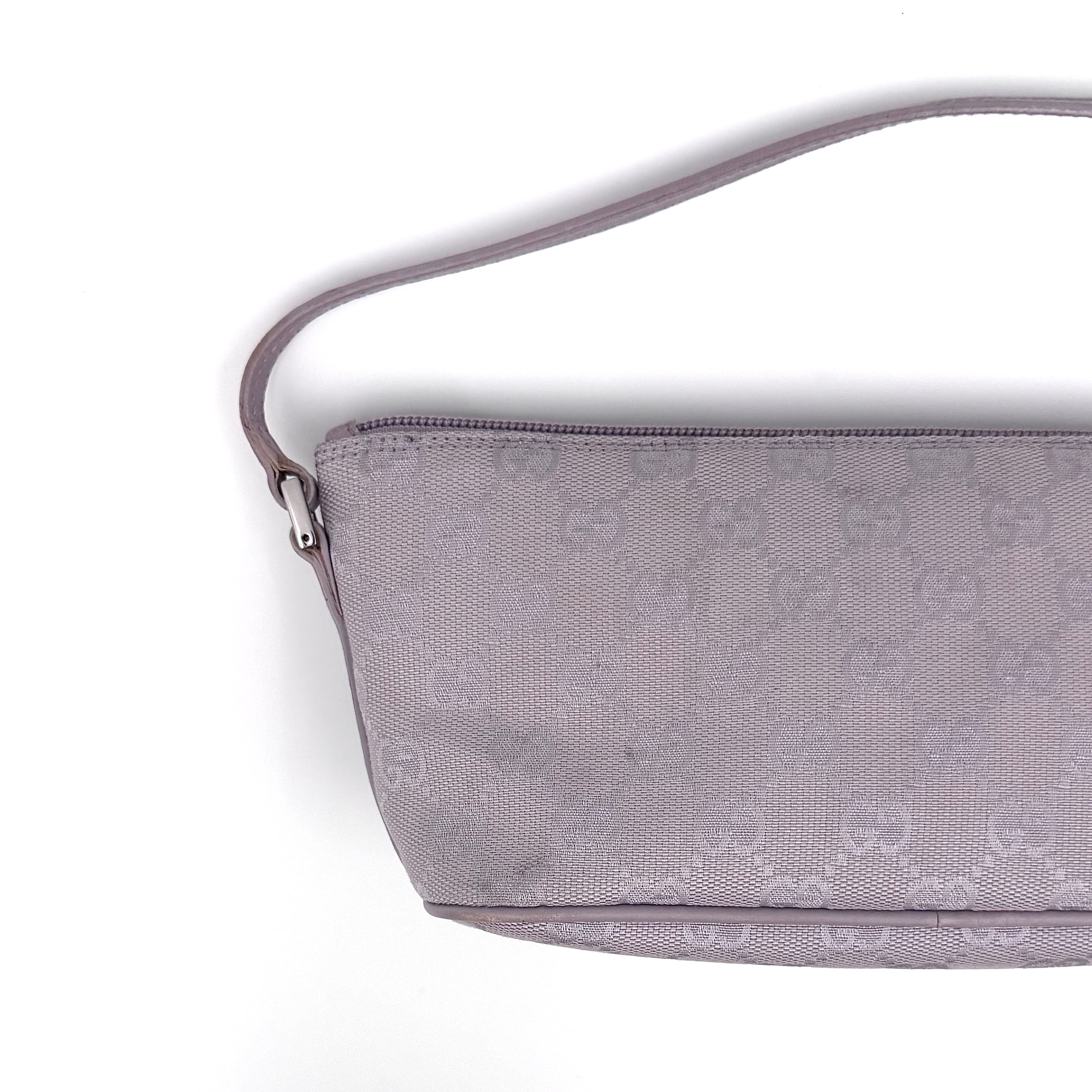 Gucci GG Monogram Pochette Boat Shoulder Bag Purple