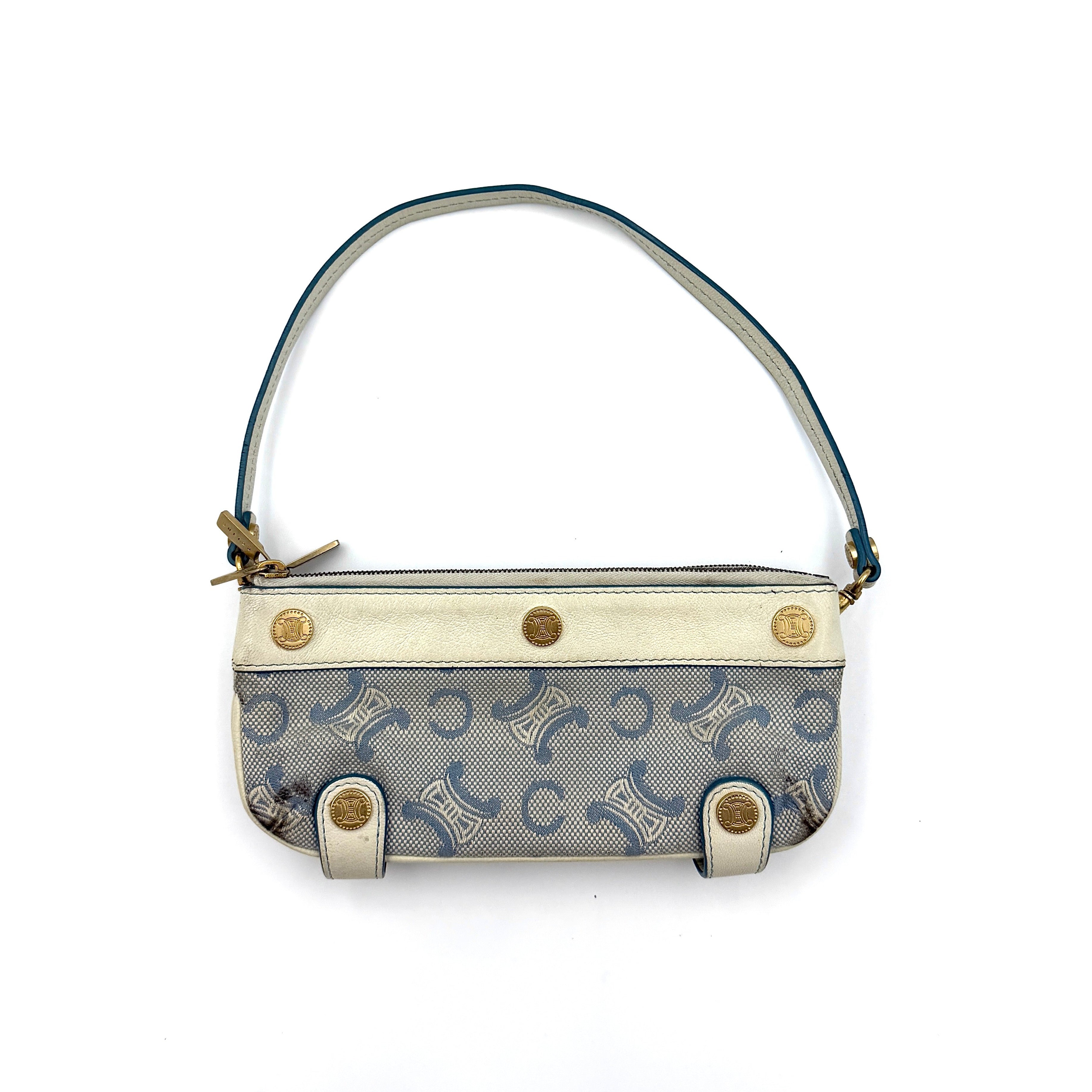 Celine Macadam Boat Shoulder Bag Blue