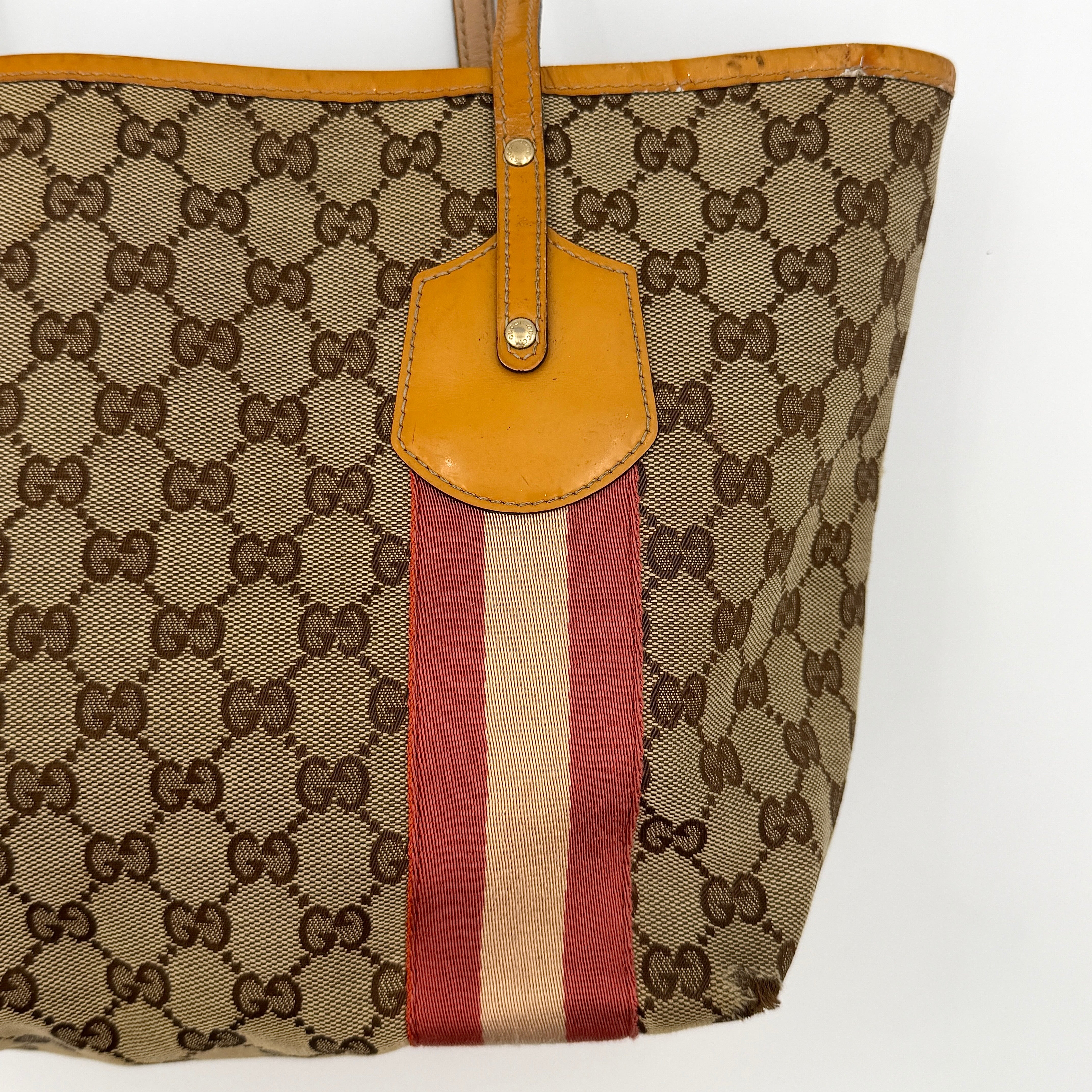 Gucci GG Monogram Jolie Shoulder Bag Beige/Red