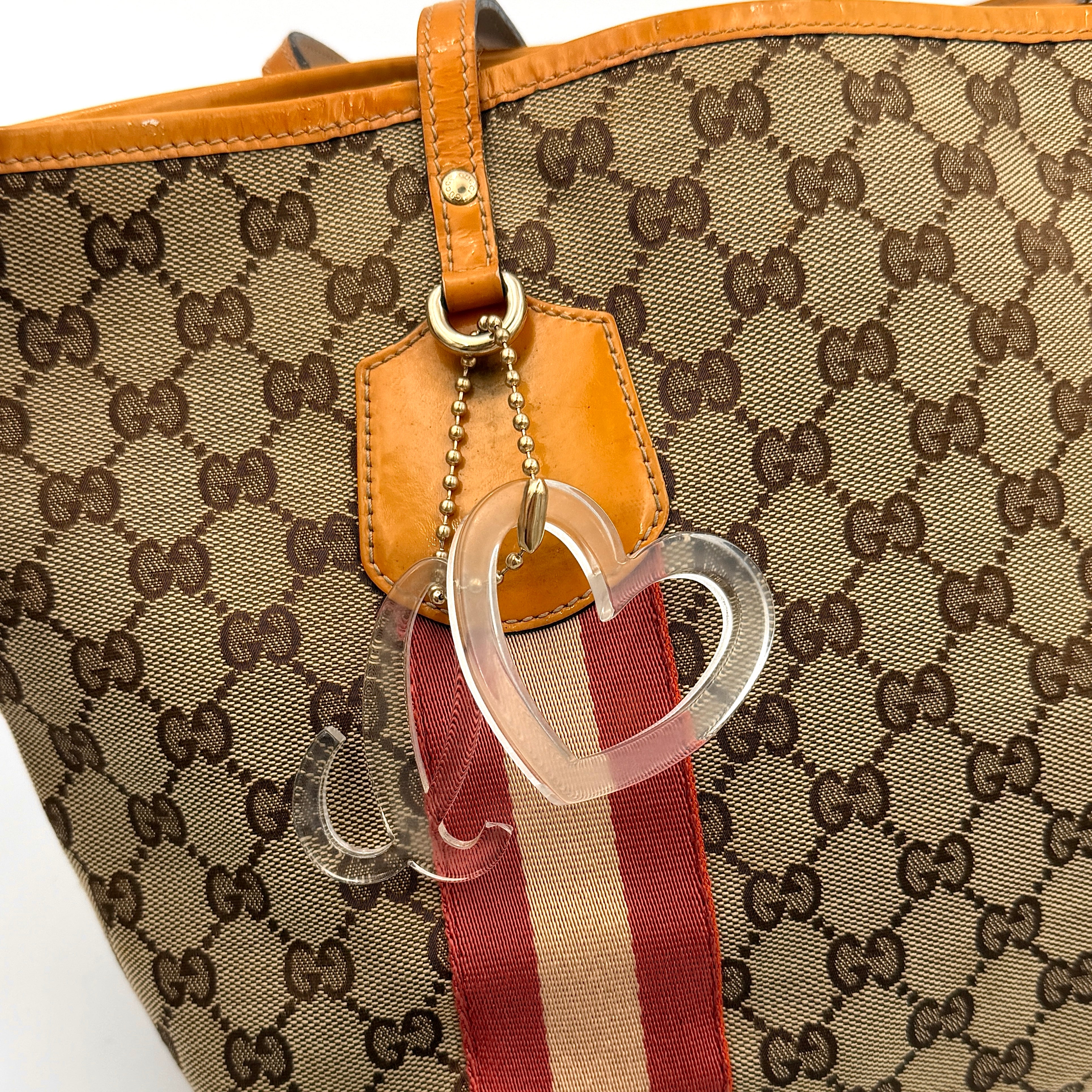 Gucci GG Monogram Jolie Shoulder Bag Beige/Red