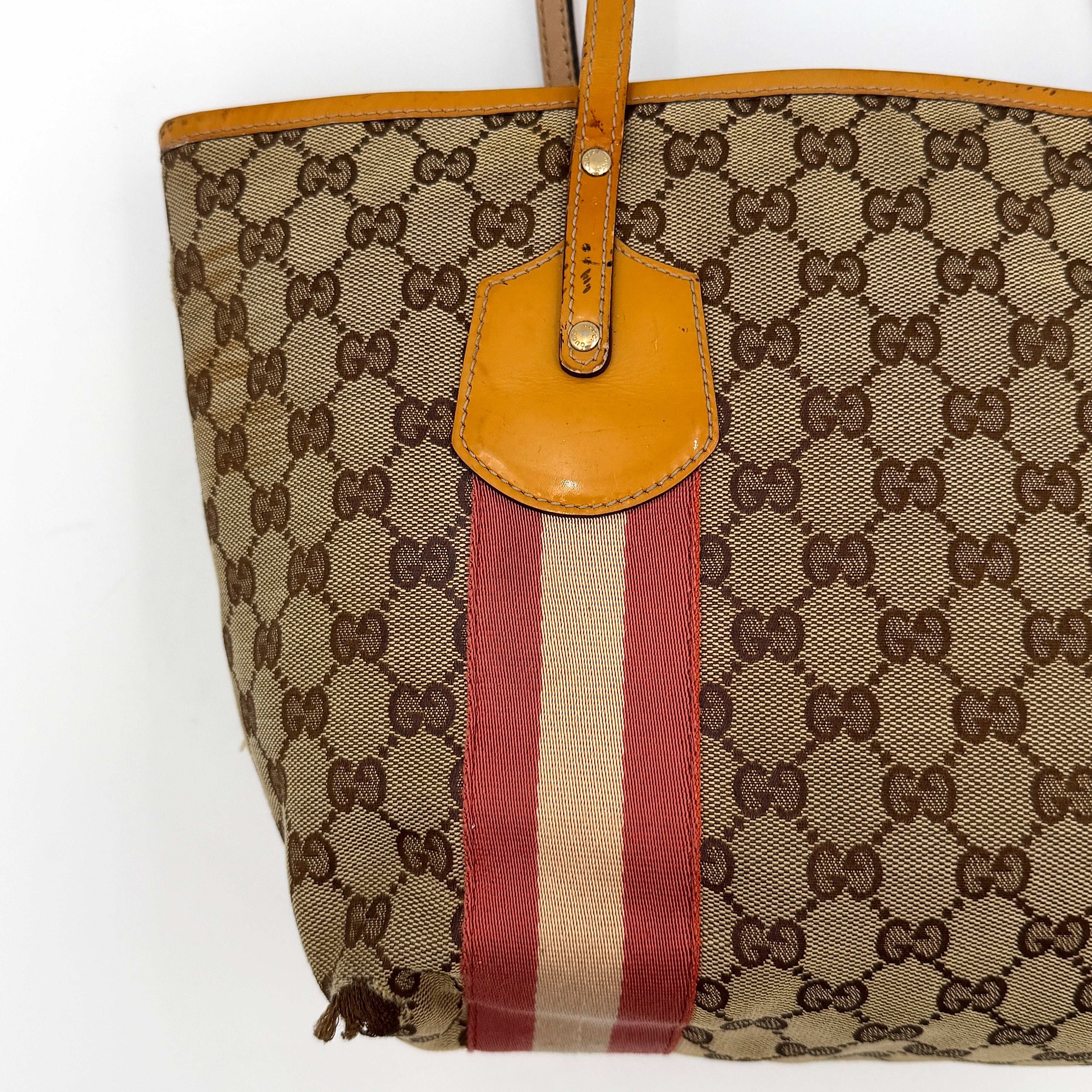 Gucci GG Monogram Jolie Shoulder Bag Beige/Red