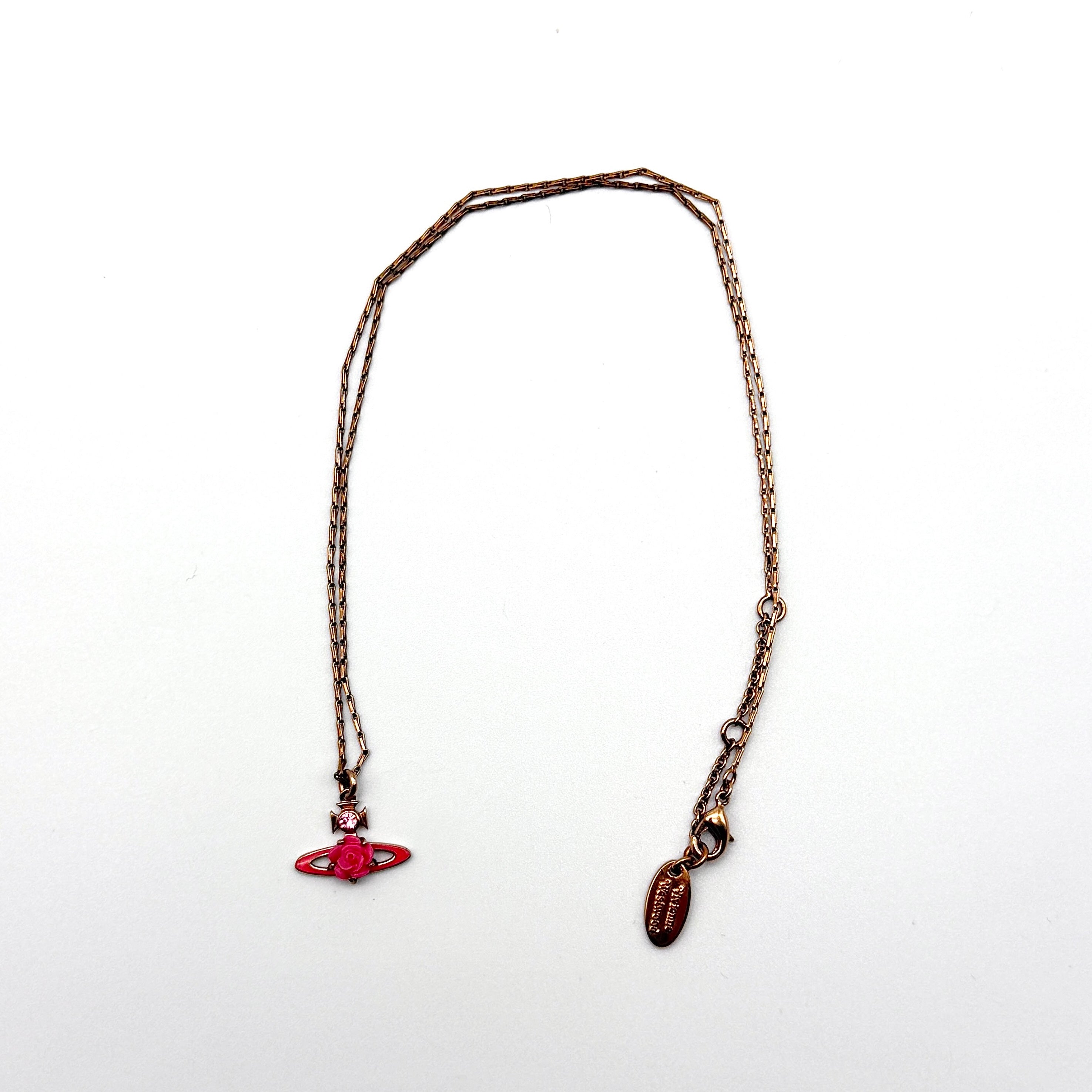 Vivienne Westwood Orb Rose Necklace Gold/Pink