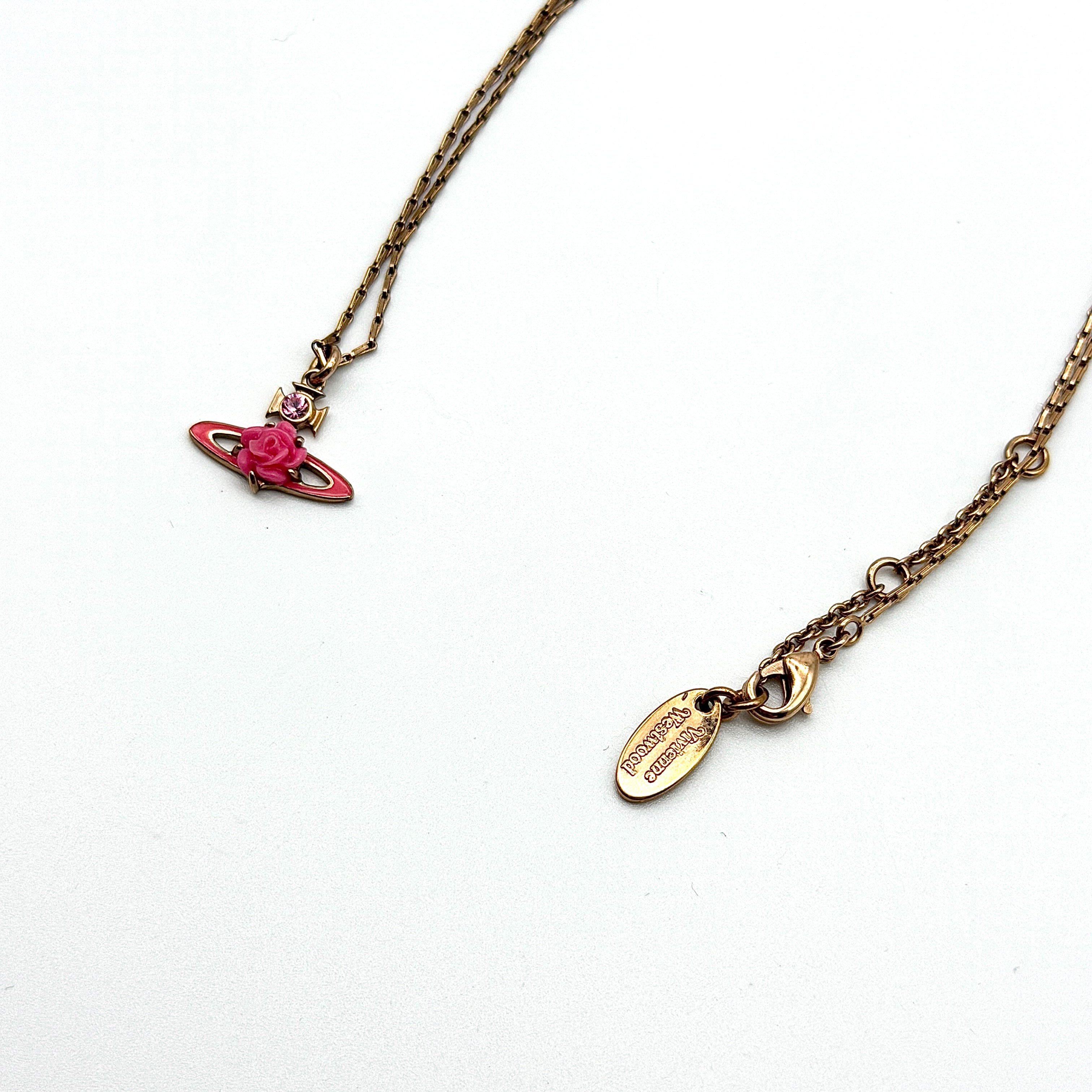 Vivienne Westwood Orb Rose Necklace Gold/Pink