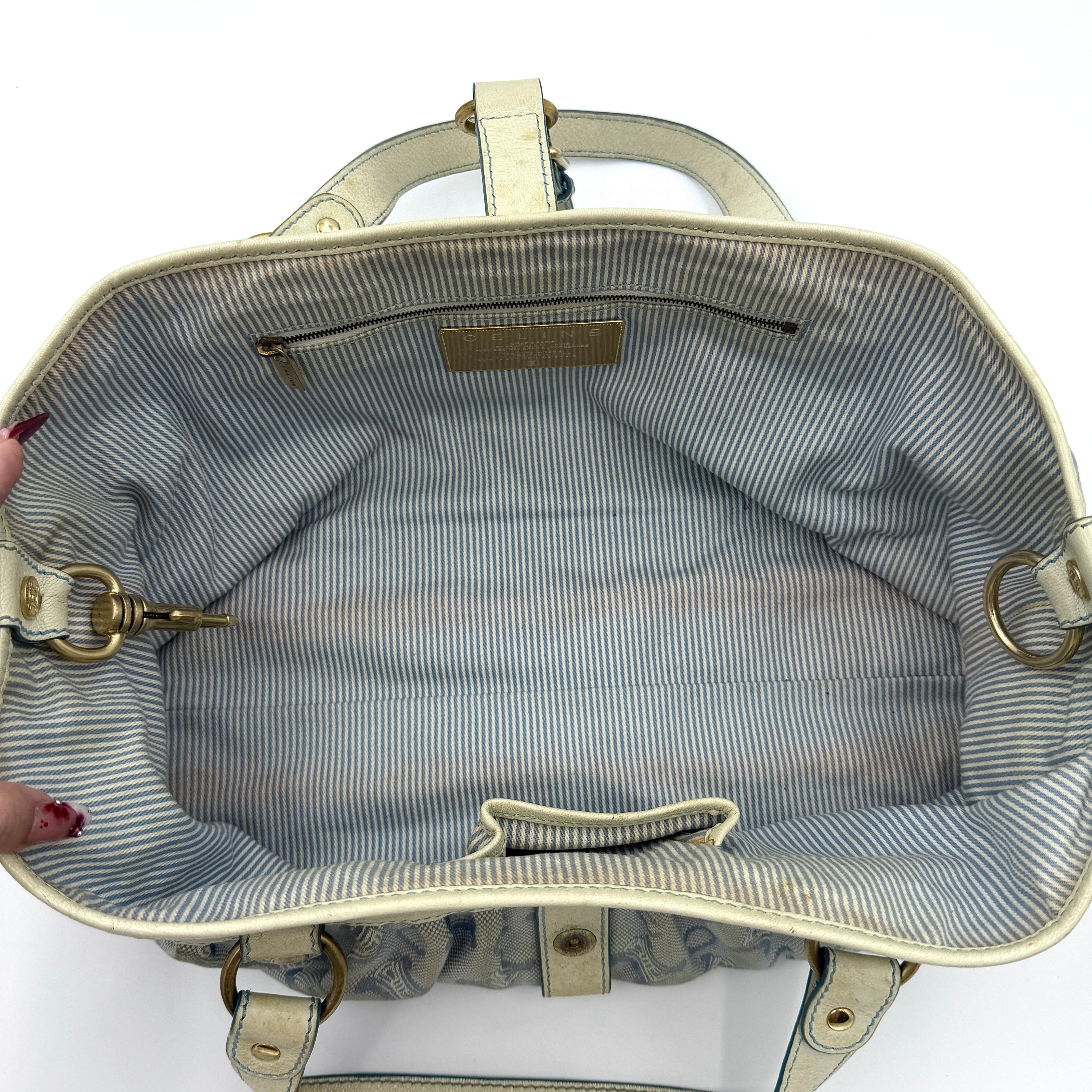 Celine Macadam Shoulder Bag Blue