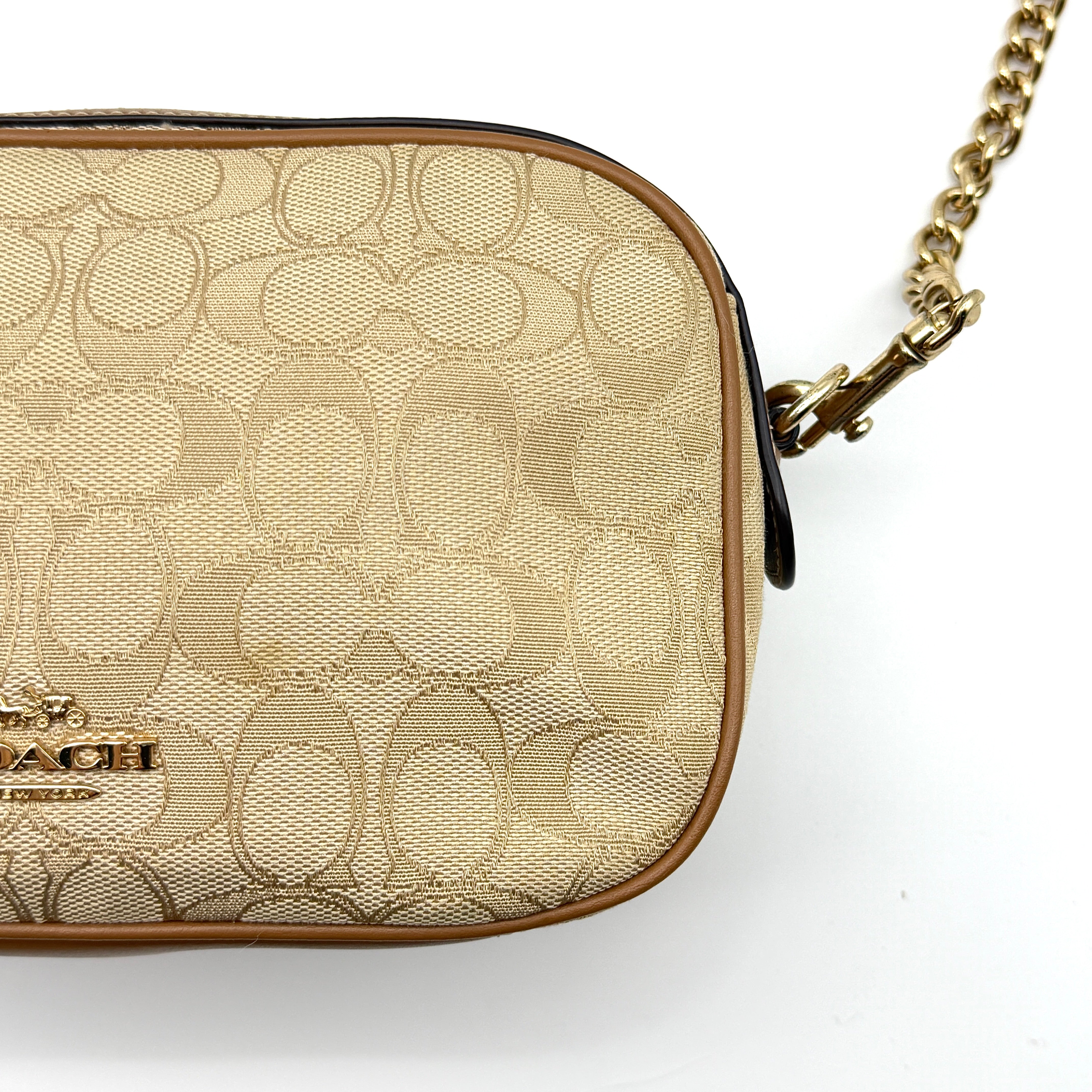 Coach Signature Isla Chain Crossbody Bag Beige/Brown