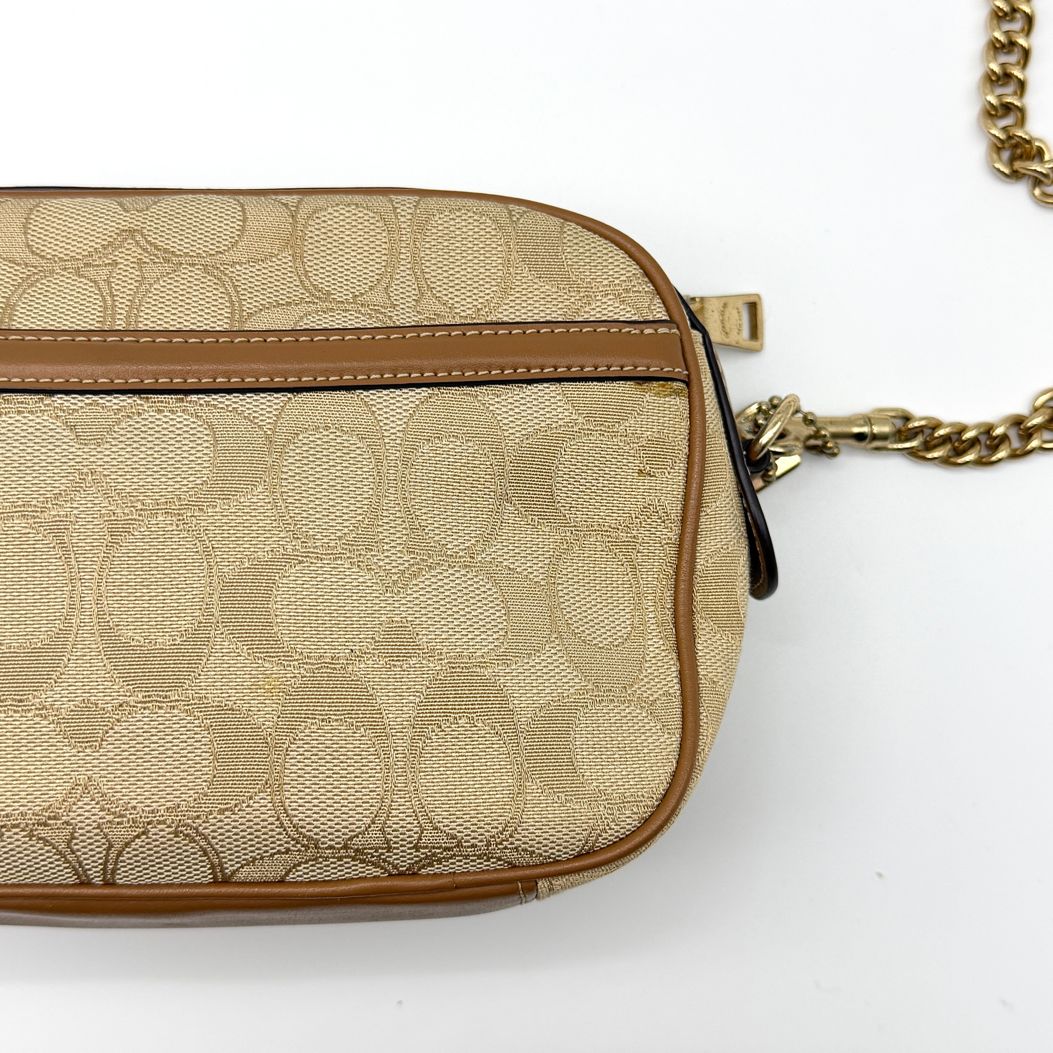 Coach Signature Isla Chain Crossbody Bag Beige/Brown