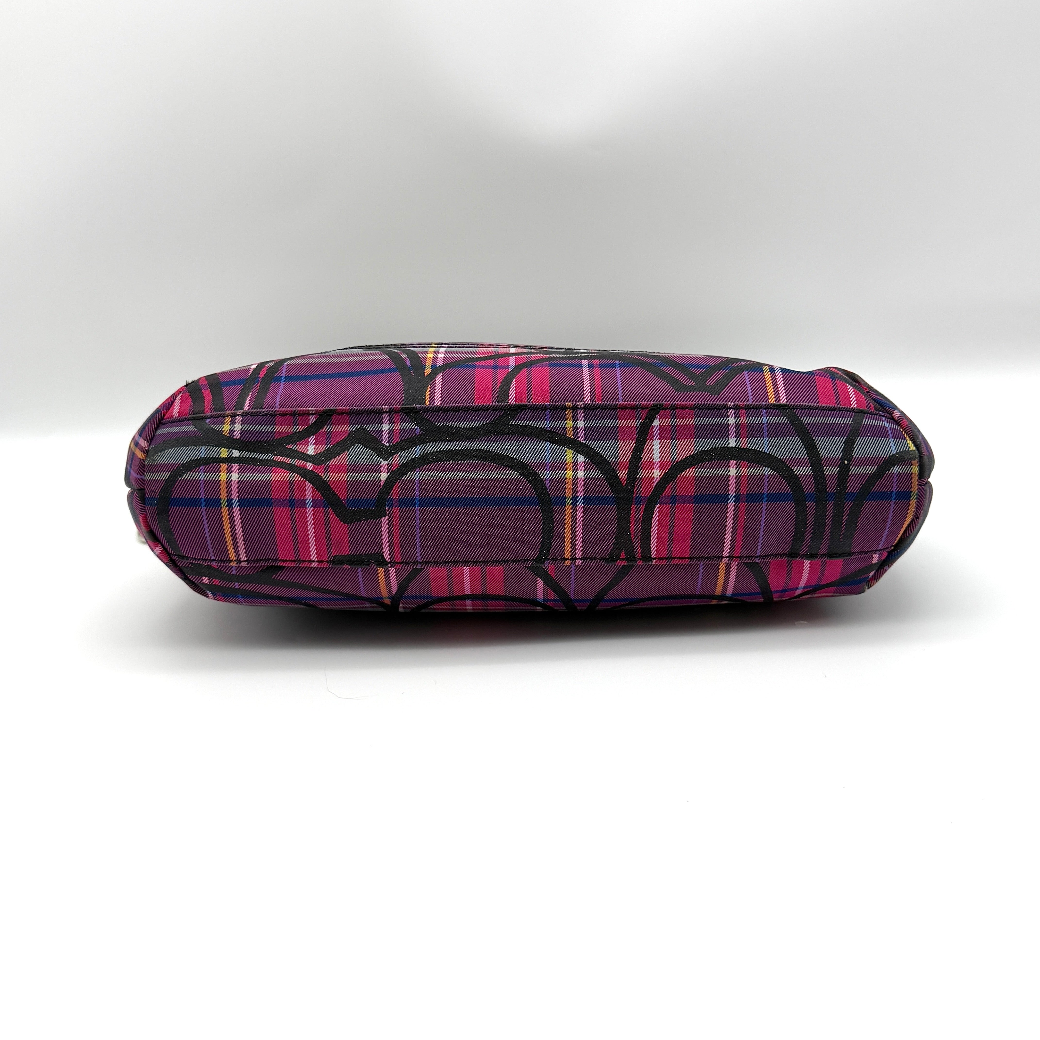 Coach 2Way Signature Poppy Tartan Shoulder Bag Multi