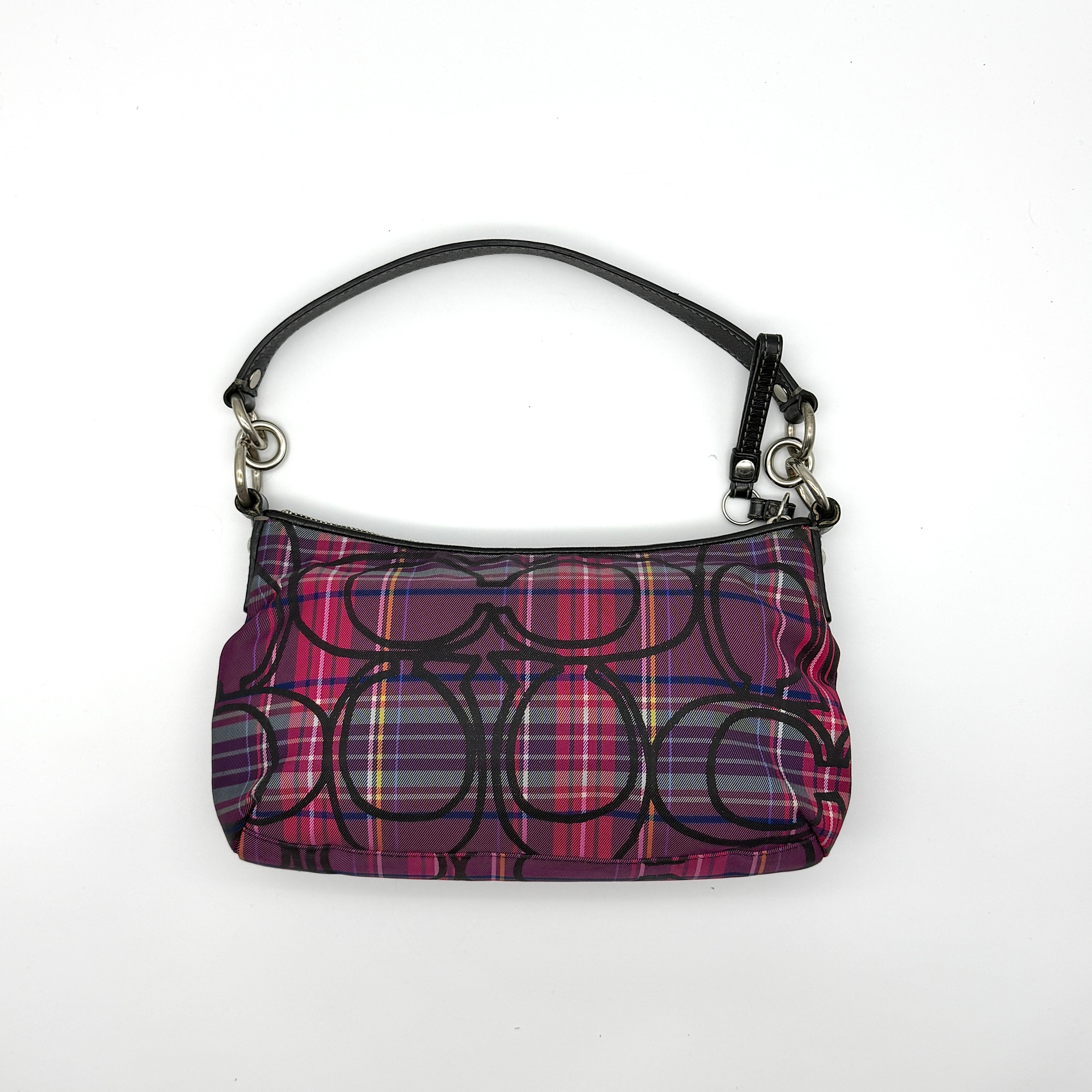 Coach 2Way Signature Poppy Tartan Shoulder Bag Multi