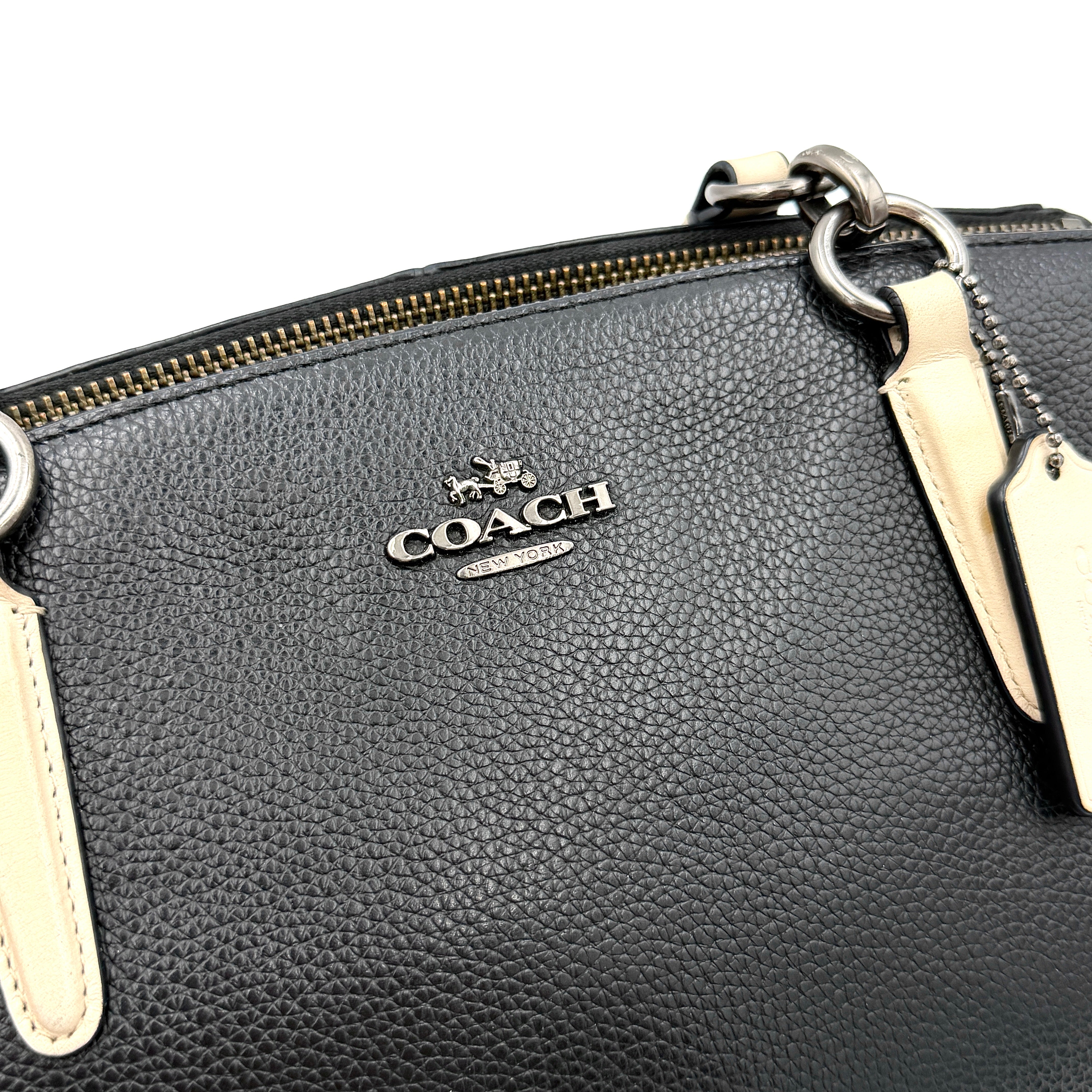 Coach 2Way Christie Carryall Snake Embossed Shoulder Bag Black