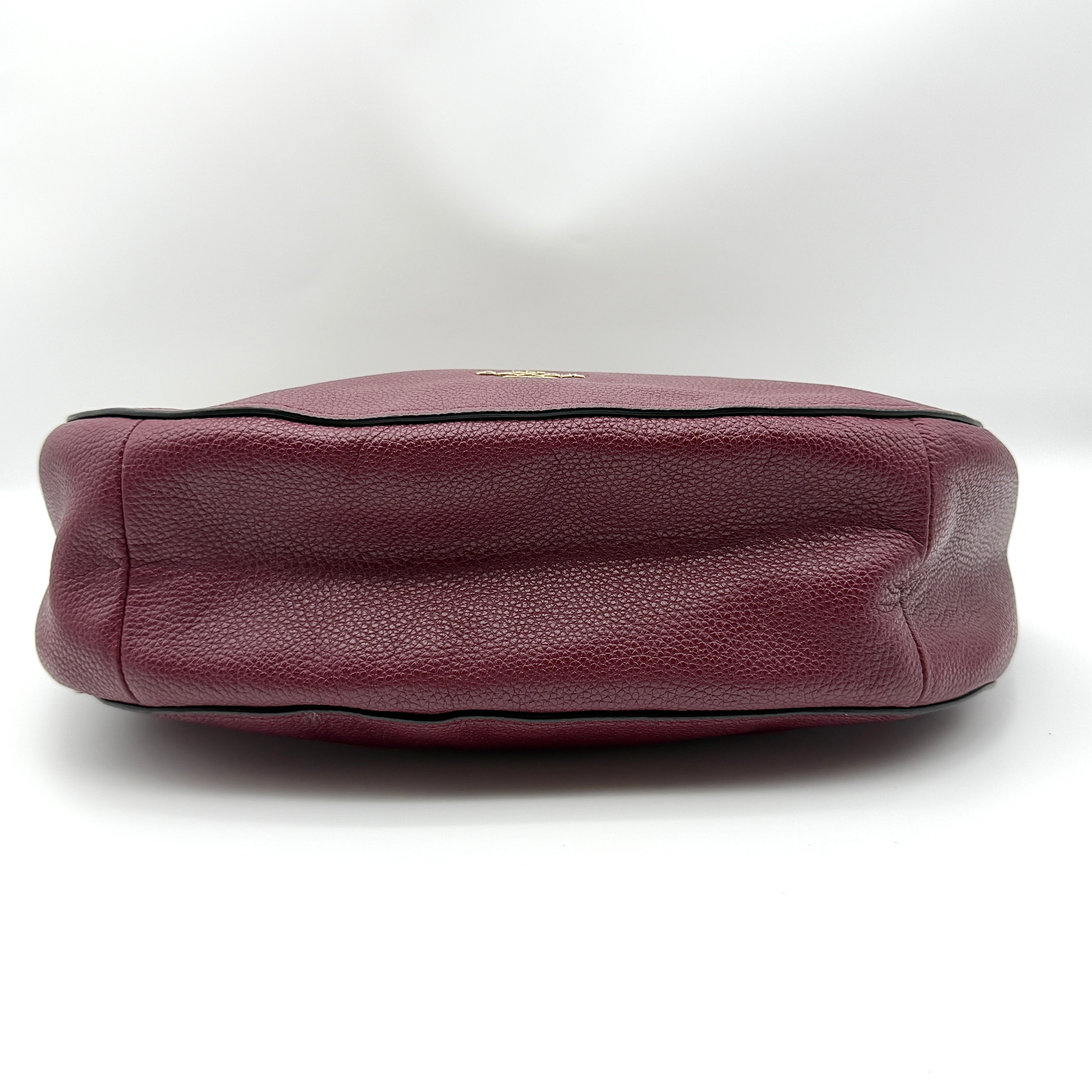 Coach 2Way Chelsea Hobo Leather Shoulder Bag Burgundy