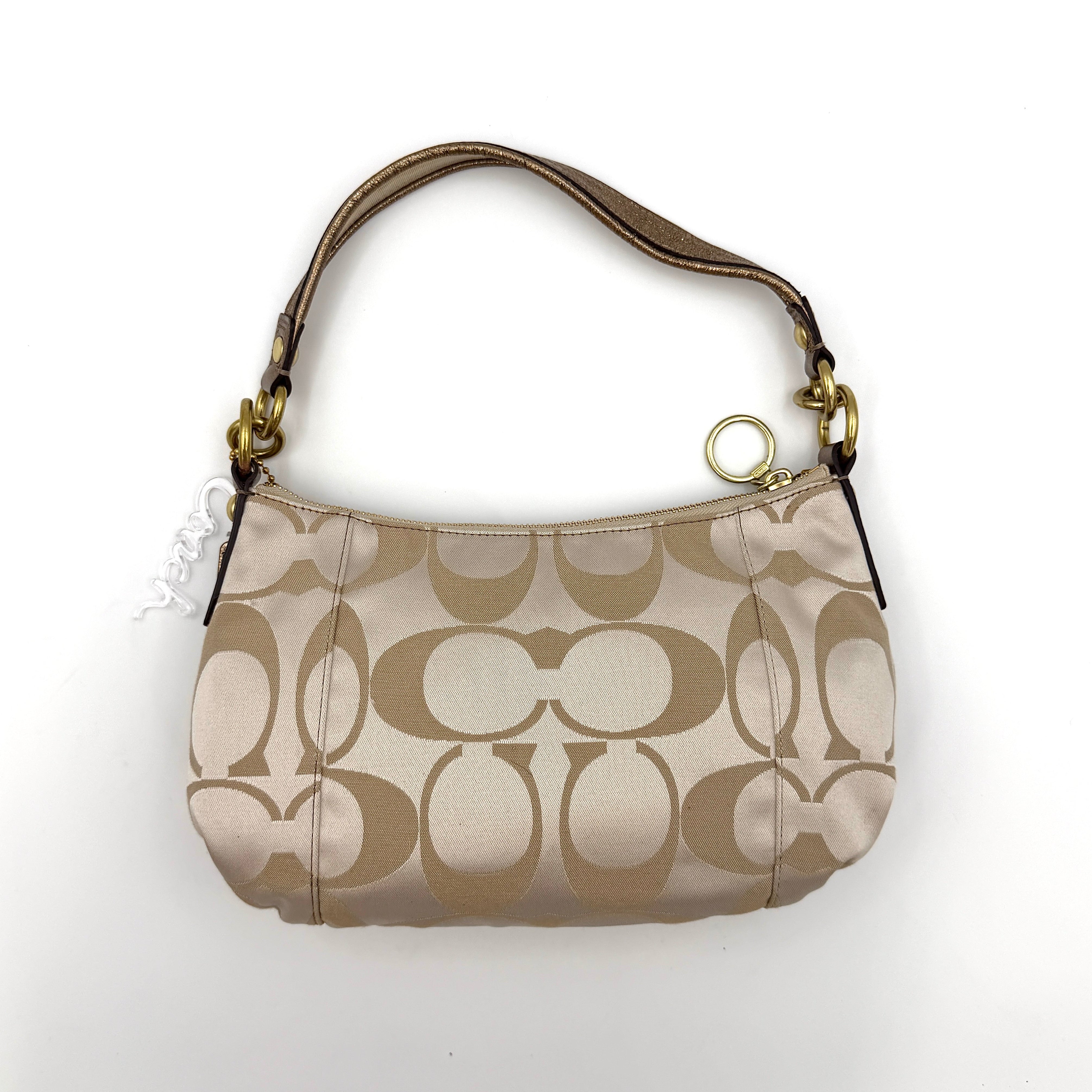 Coach 2Way Poppy Shoulder Bag Beige/Gold