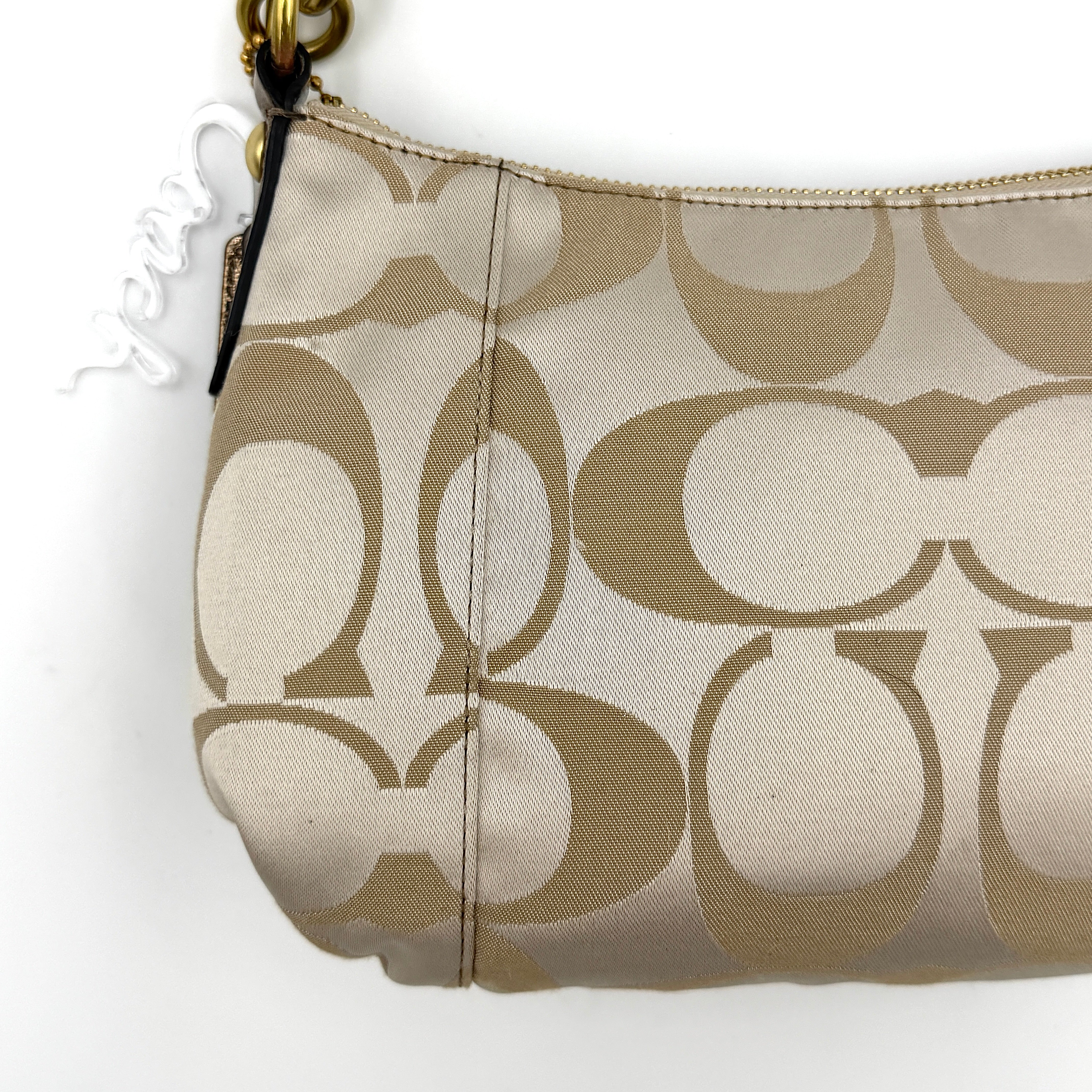 Coach 2Way Poppy Shoulder Bag Beige/Gold