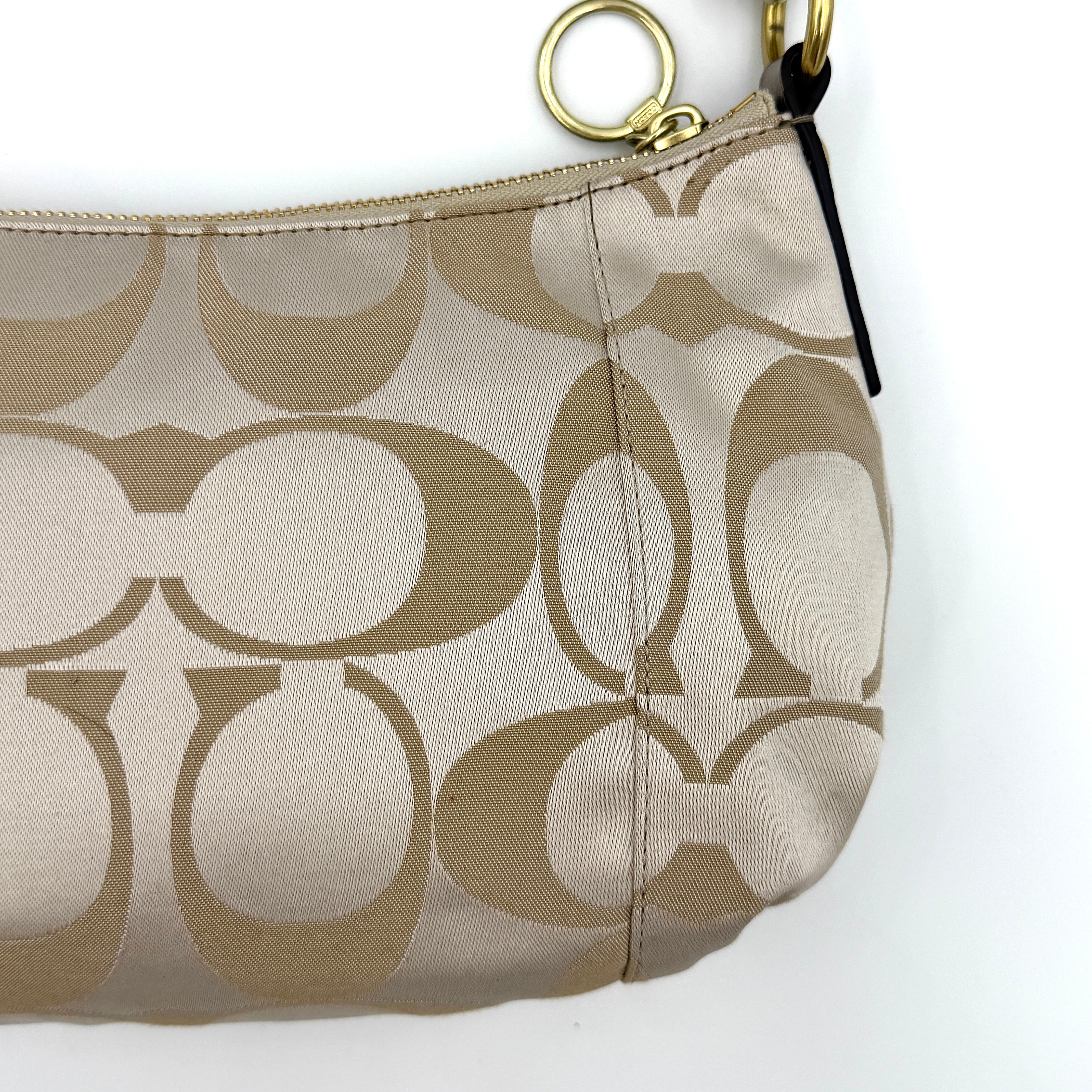 Coach 2Way Poppy Shoulder Bag Beige/Gold