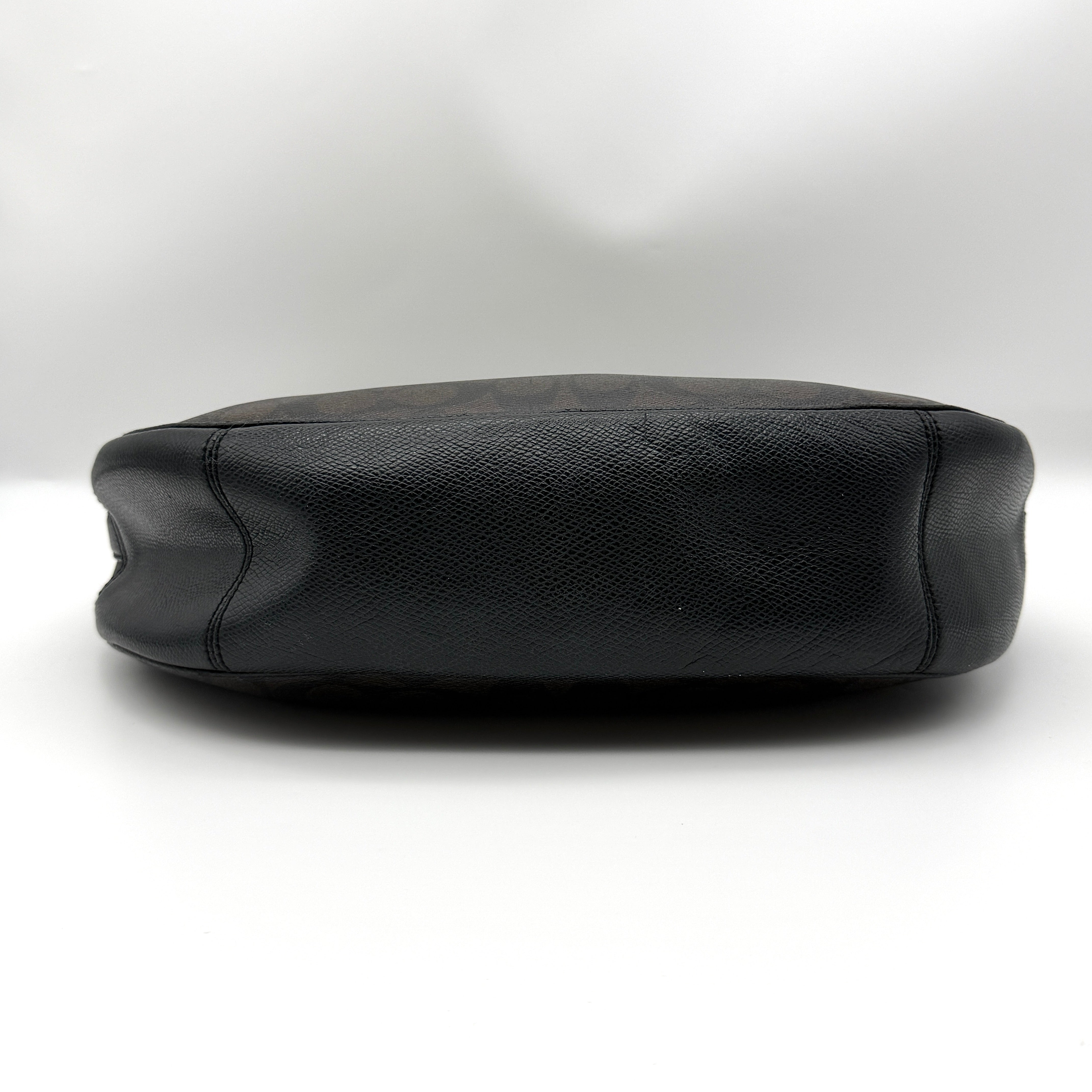 Coach Signature Hobo PVC Shoulder Bag Brown