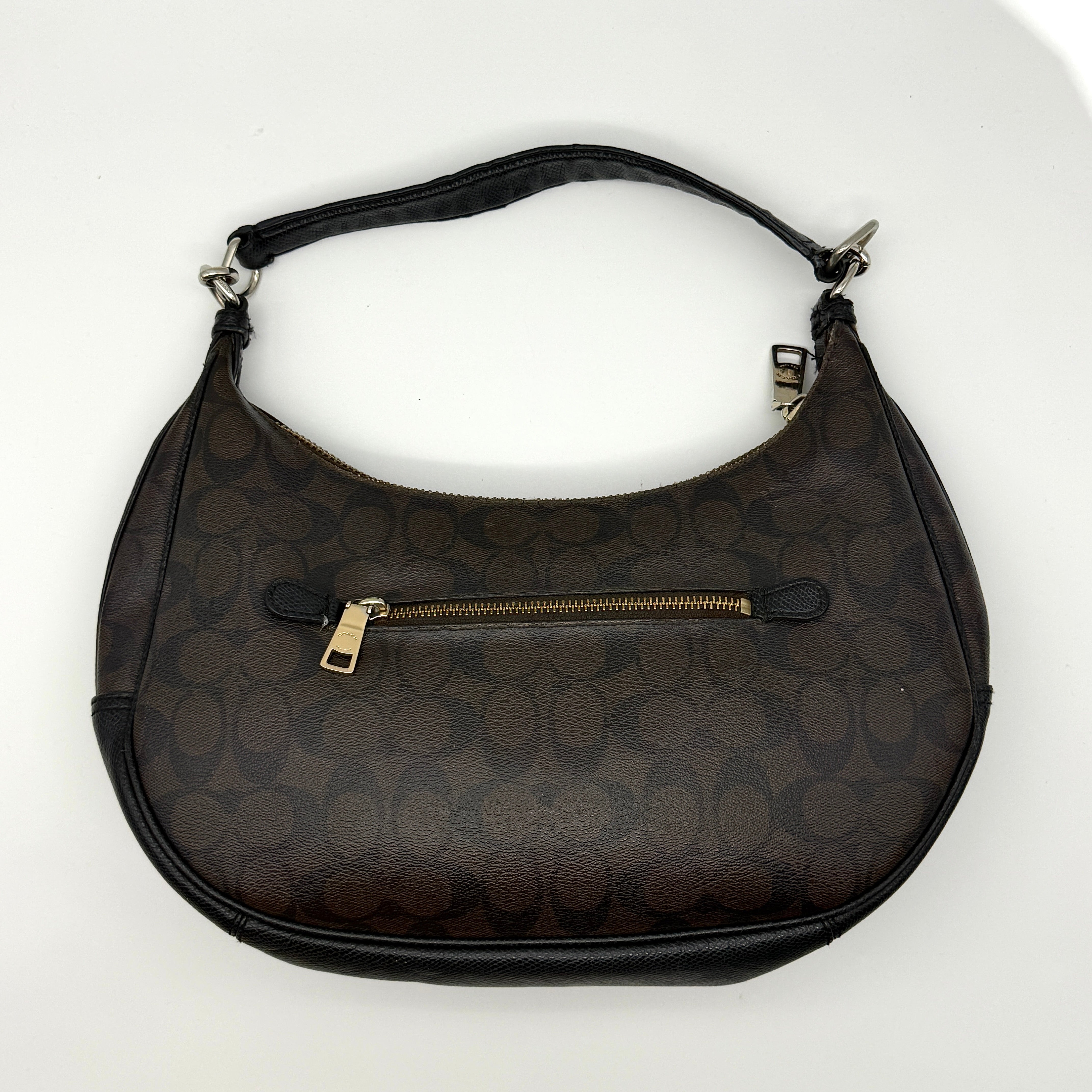 Coach Signature Hobo PVC Shoulder Bag Brown