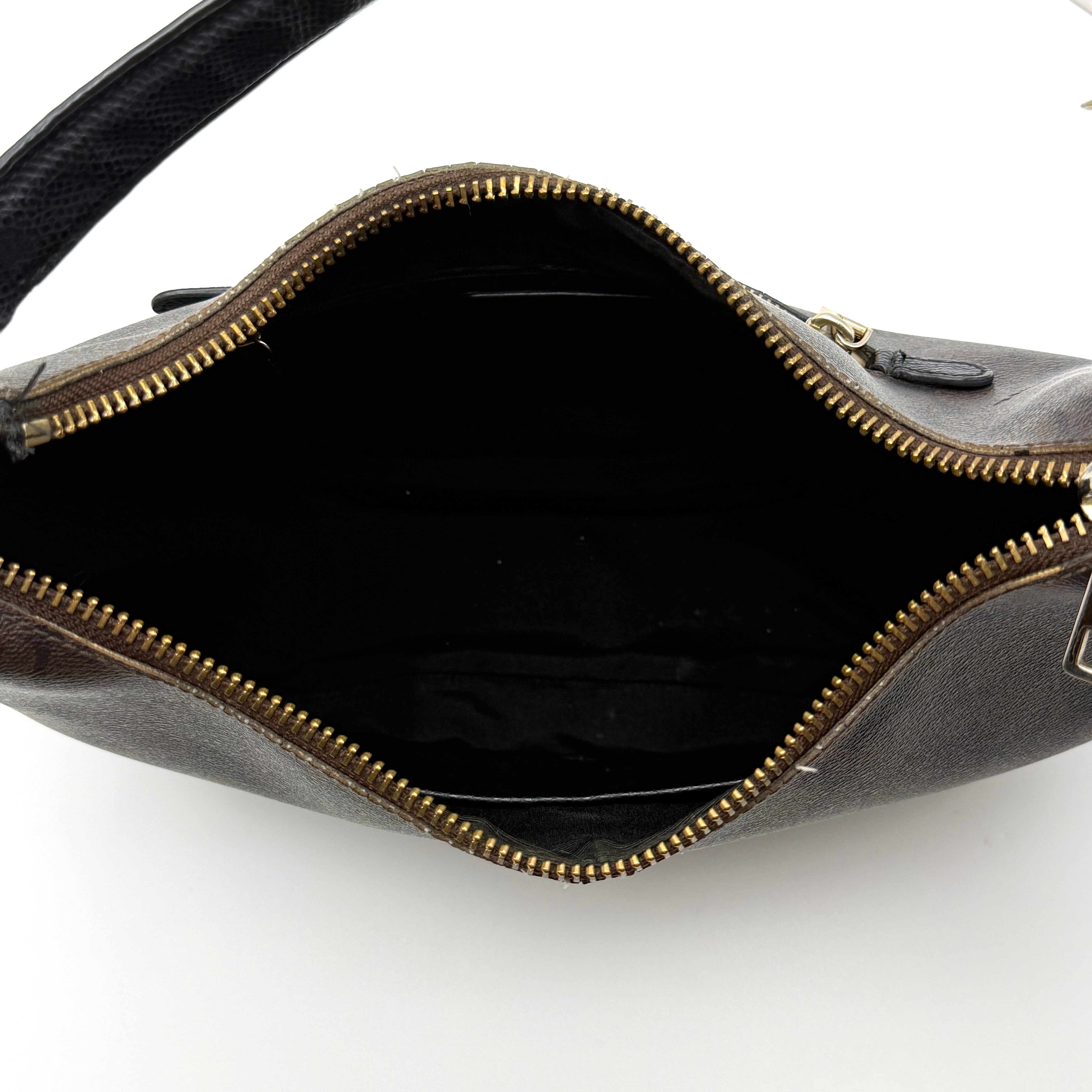 Coach Signature Hobo PVC Shoulder Bag Brown