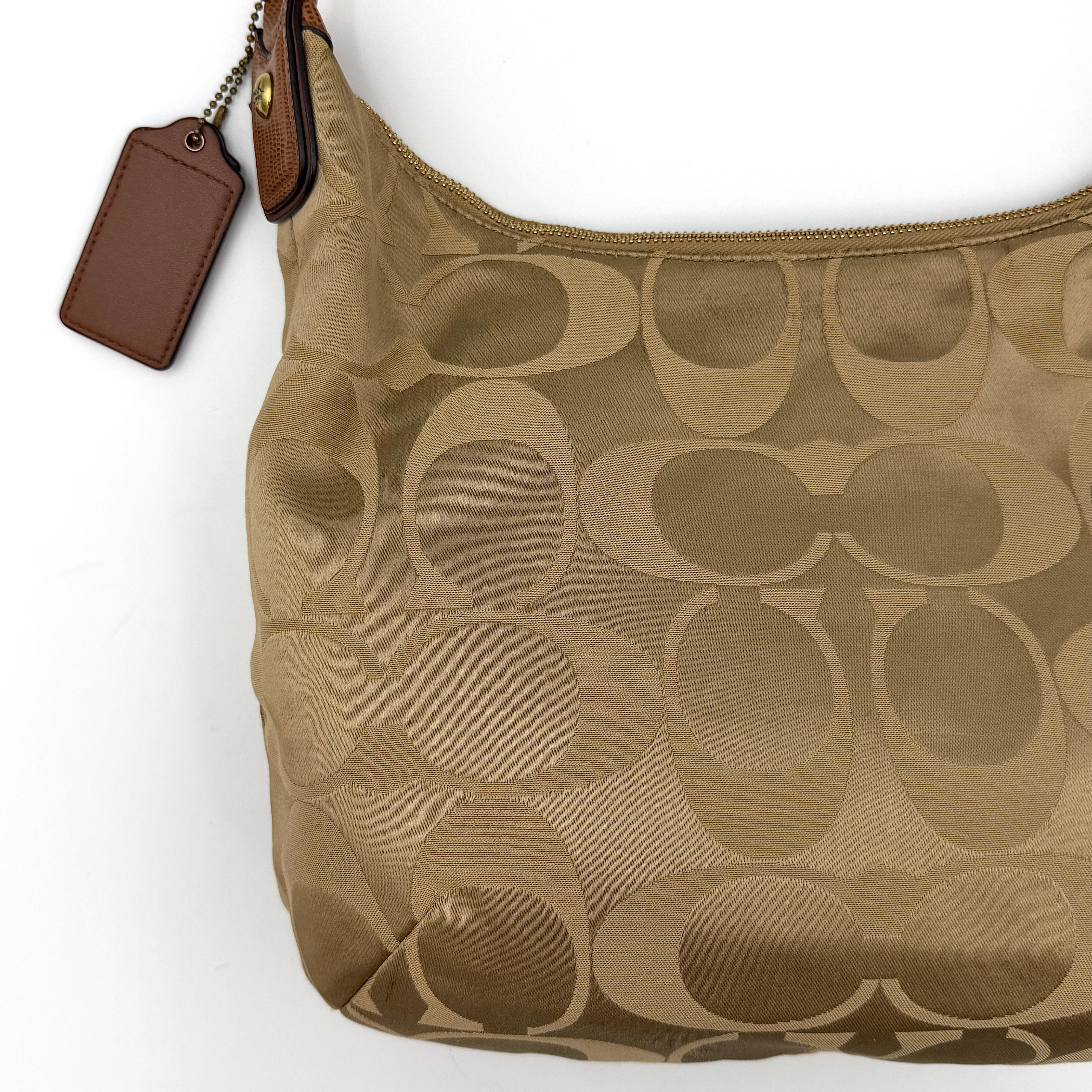 Coach 2Way Kristin Hobo Shoulder Bag Beige/Brown