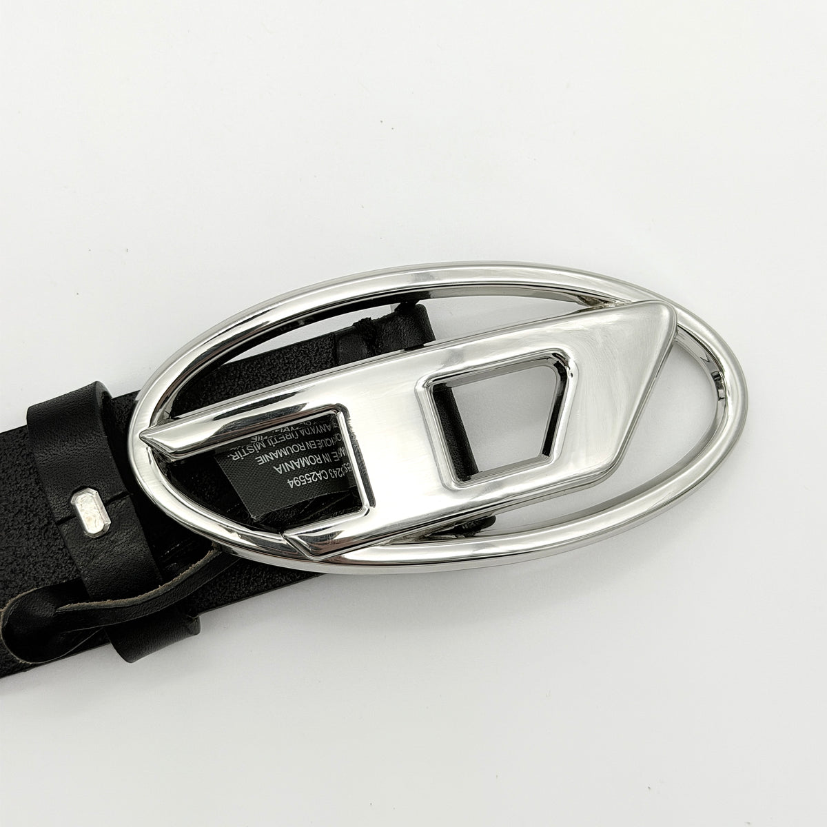Diesel B-1DR Leather Belt Black