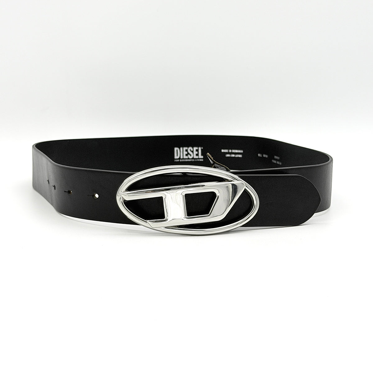 Diesel B-1DR Leather Belt Black