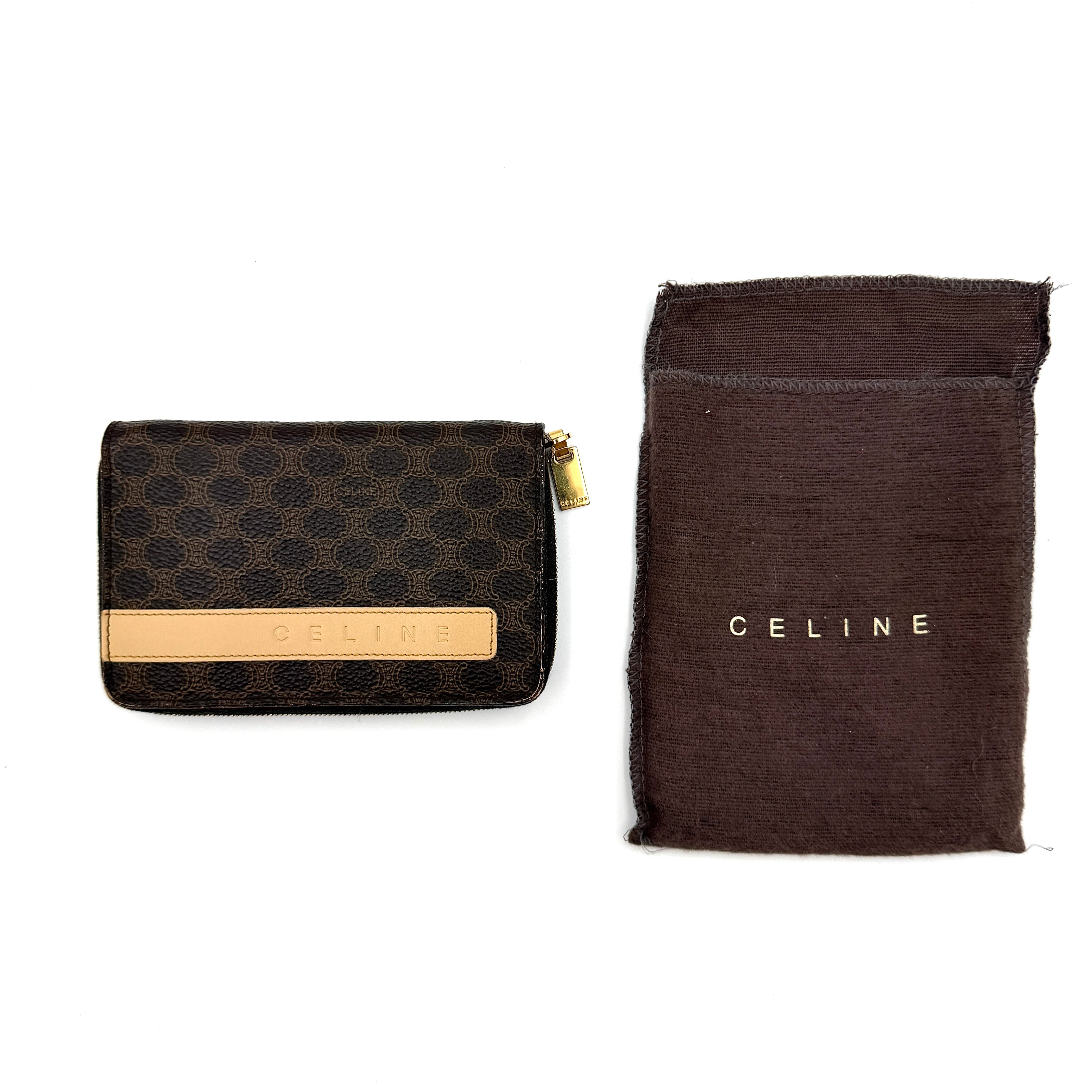 Celine Macadam Zip Wallet Brown