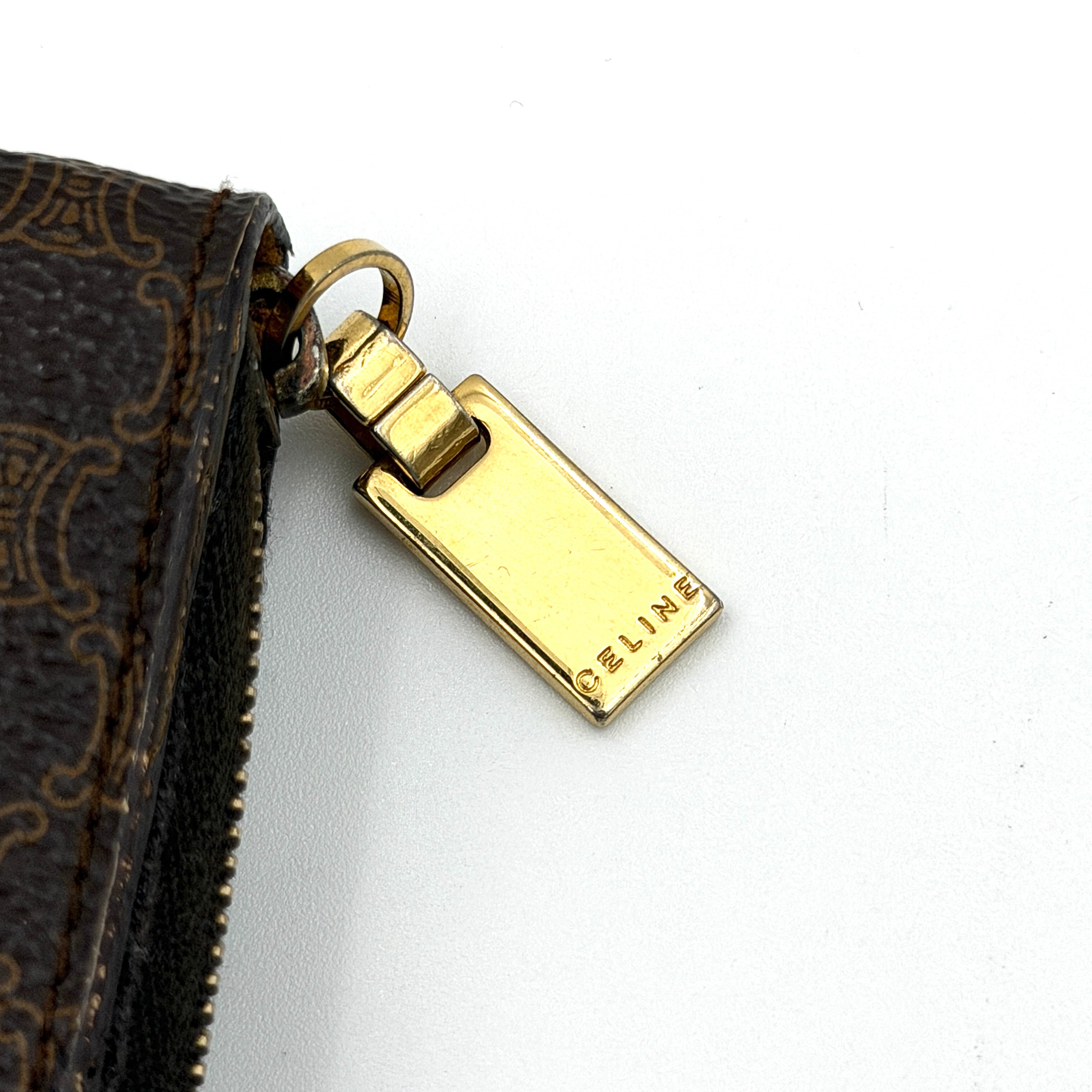 Celine Macadam Zip Wallet Brown