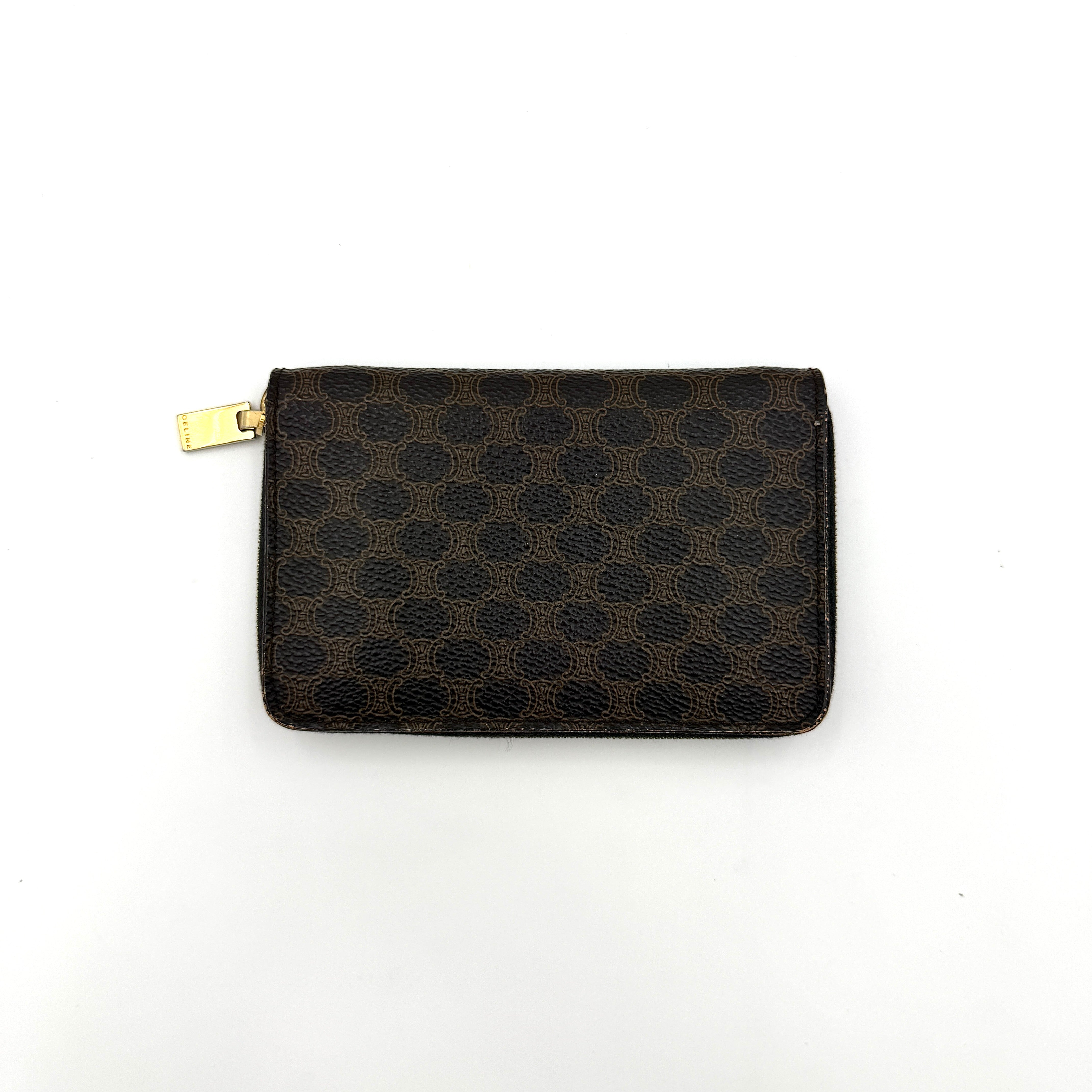 Celine Macadam Zip Wallet Brown