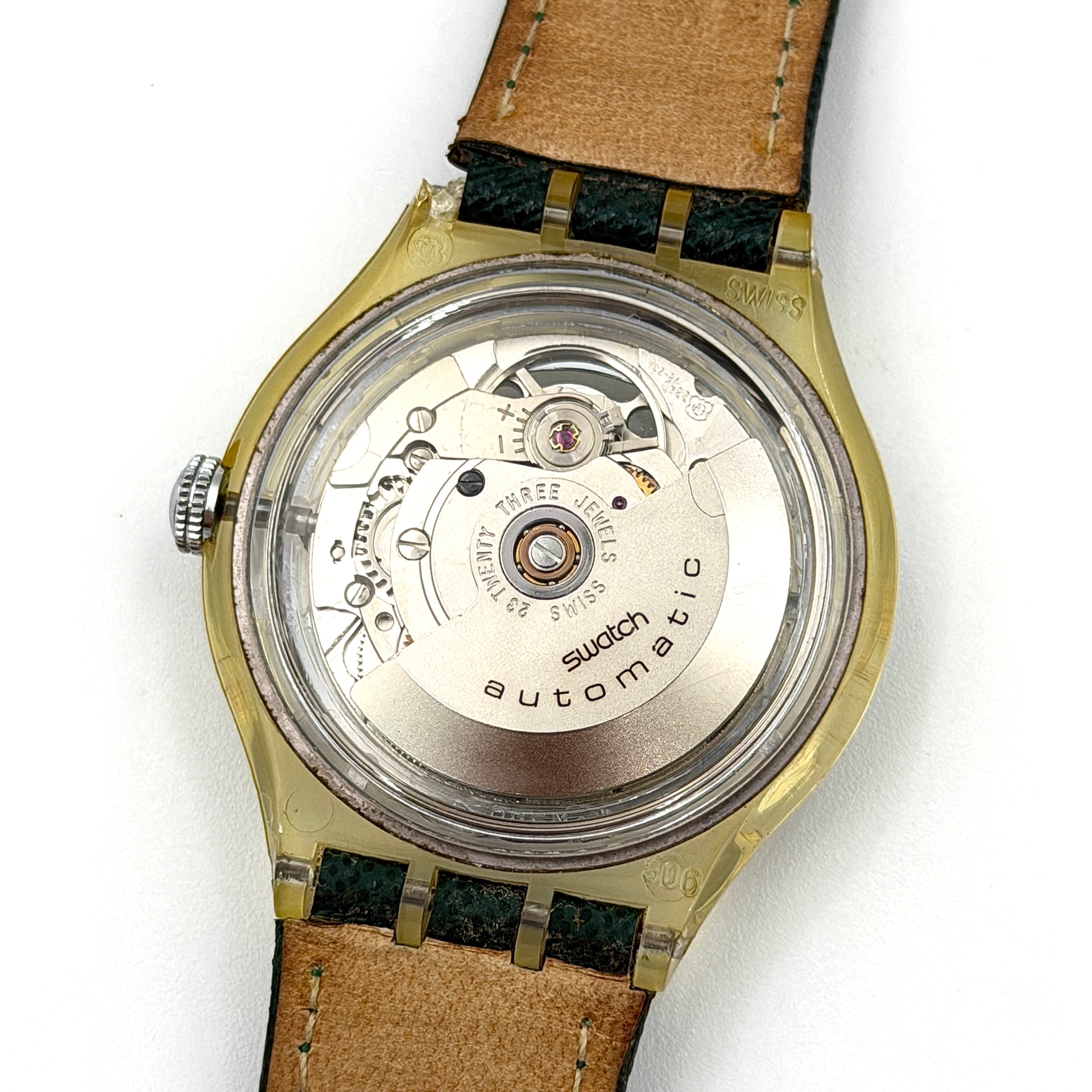 Swatch Swiss SAK100 Watch Dark Green
