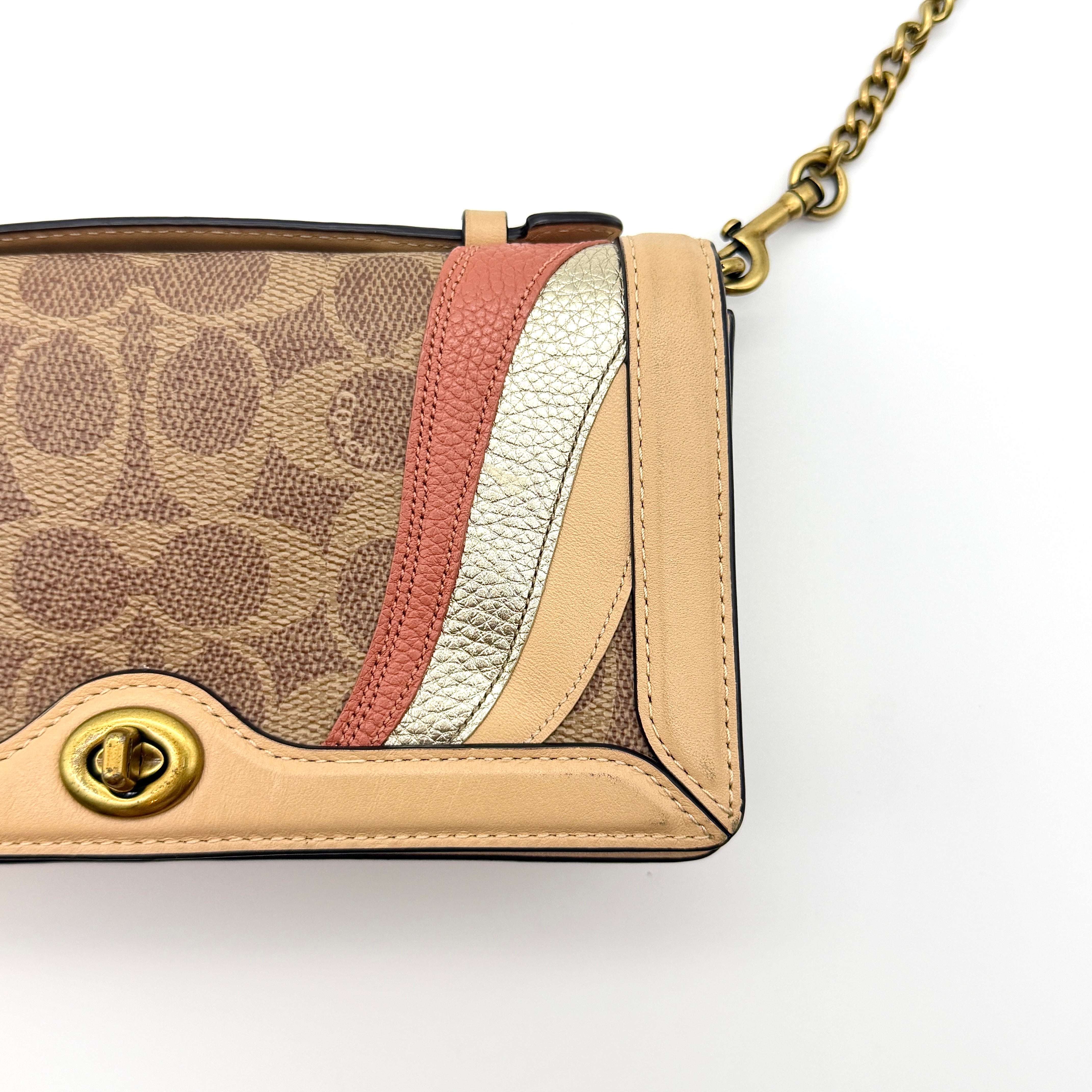 Coach Signature Riley Chain Clutch Shoulder Bag