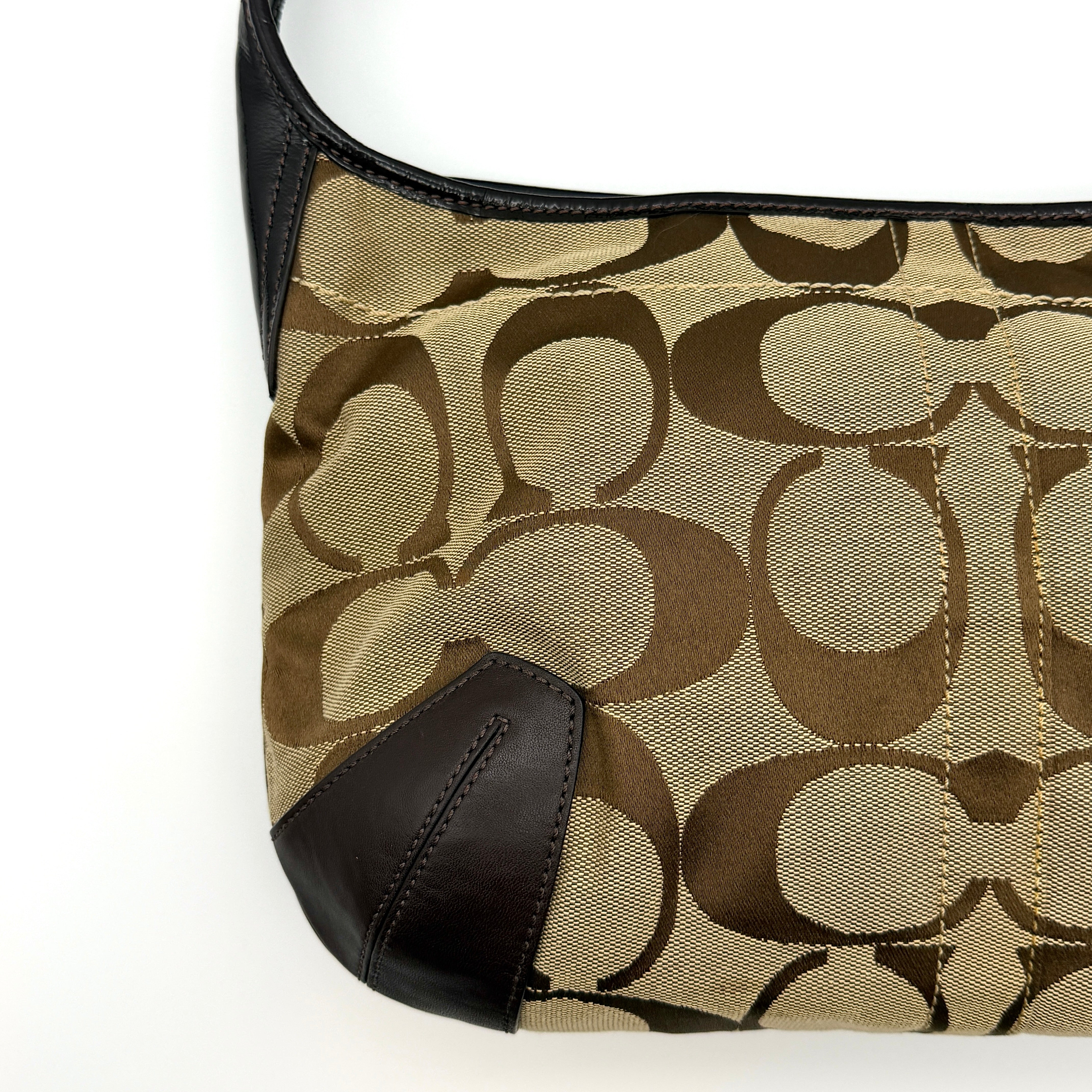 Coach Signature Ergo Shoulder Bag Beige/Brown