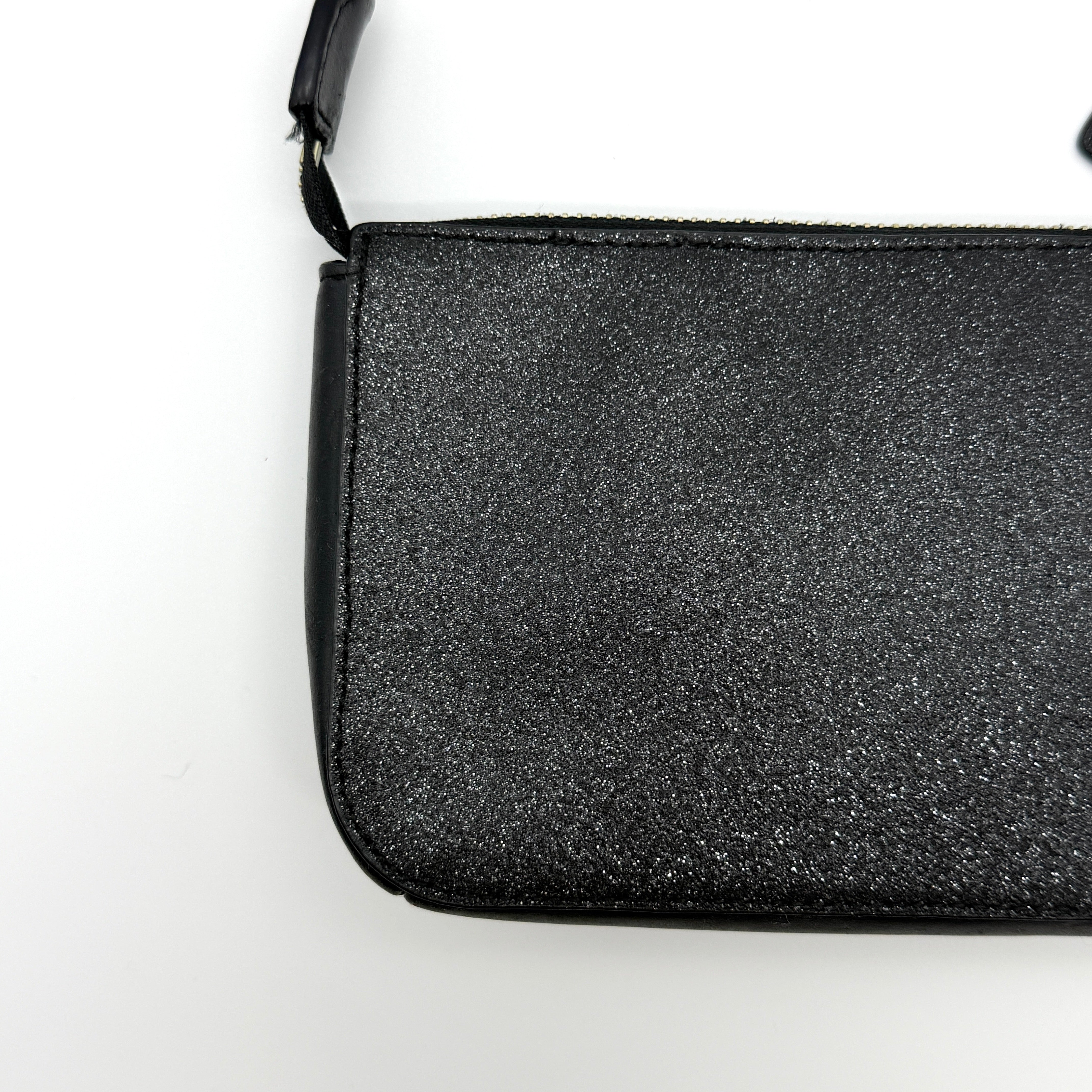 Coach Pebble Glitter Nolita 19 Shoulder Bag Black