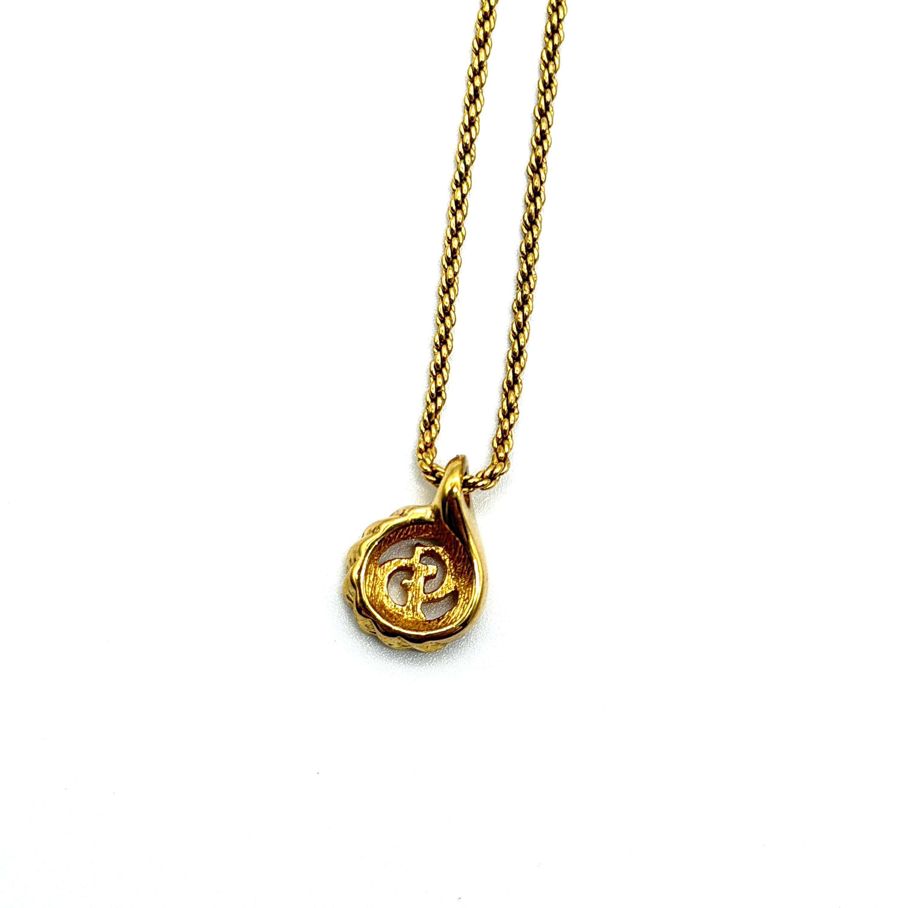 Dior CD Wreath Necklace Gold
