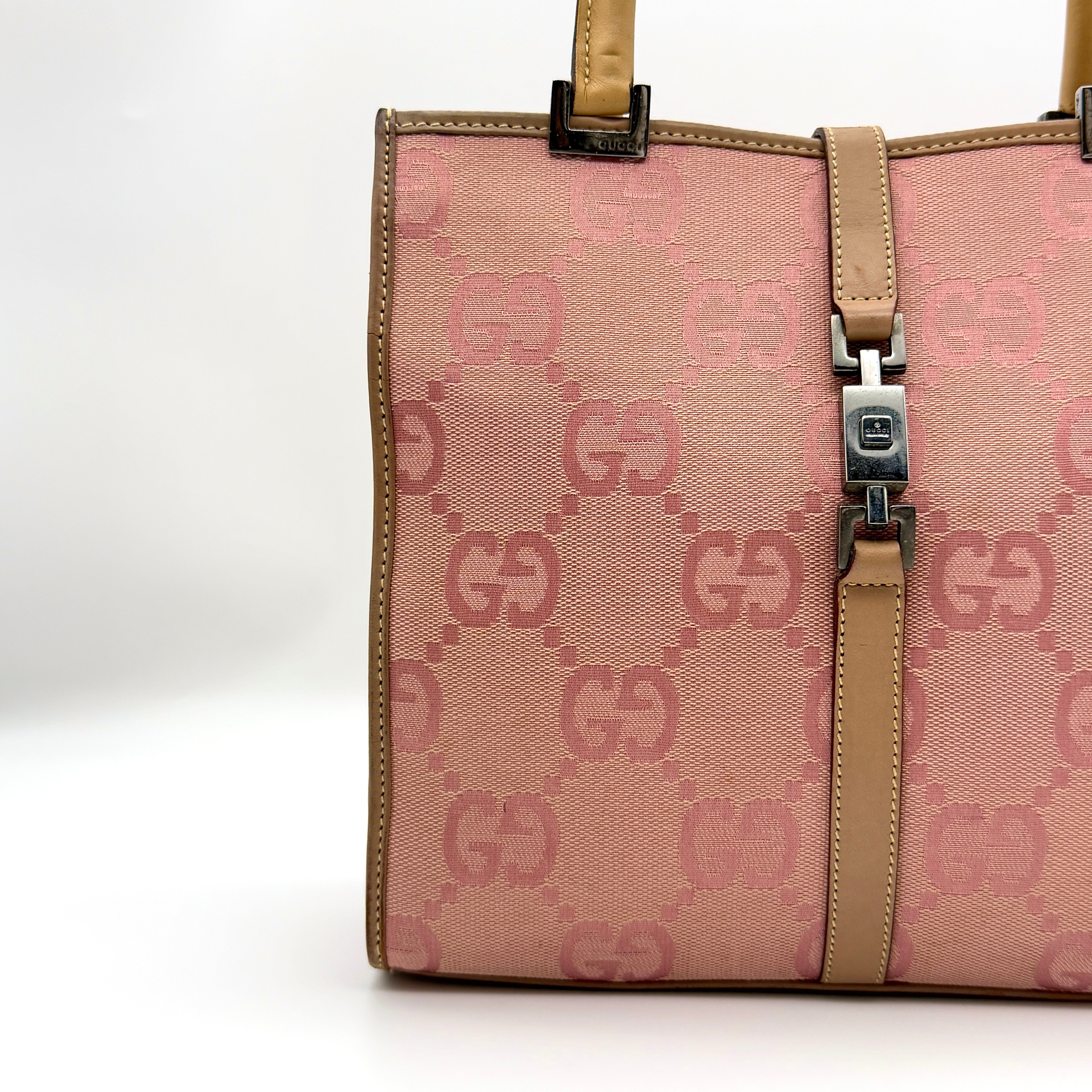 Gucci GG Monogram Jackie Tote Bag Pink