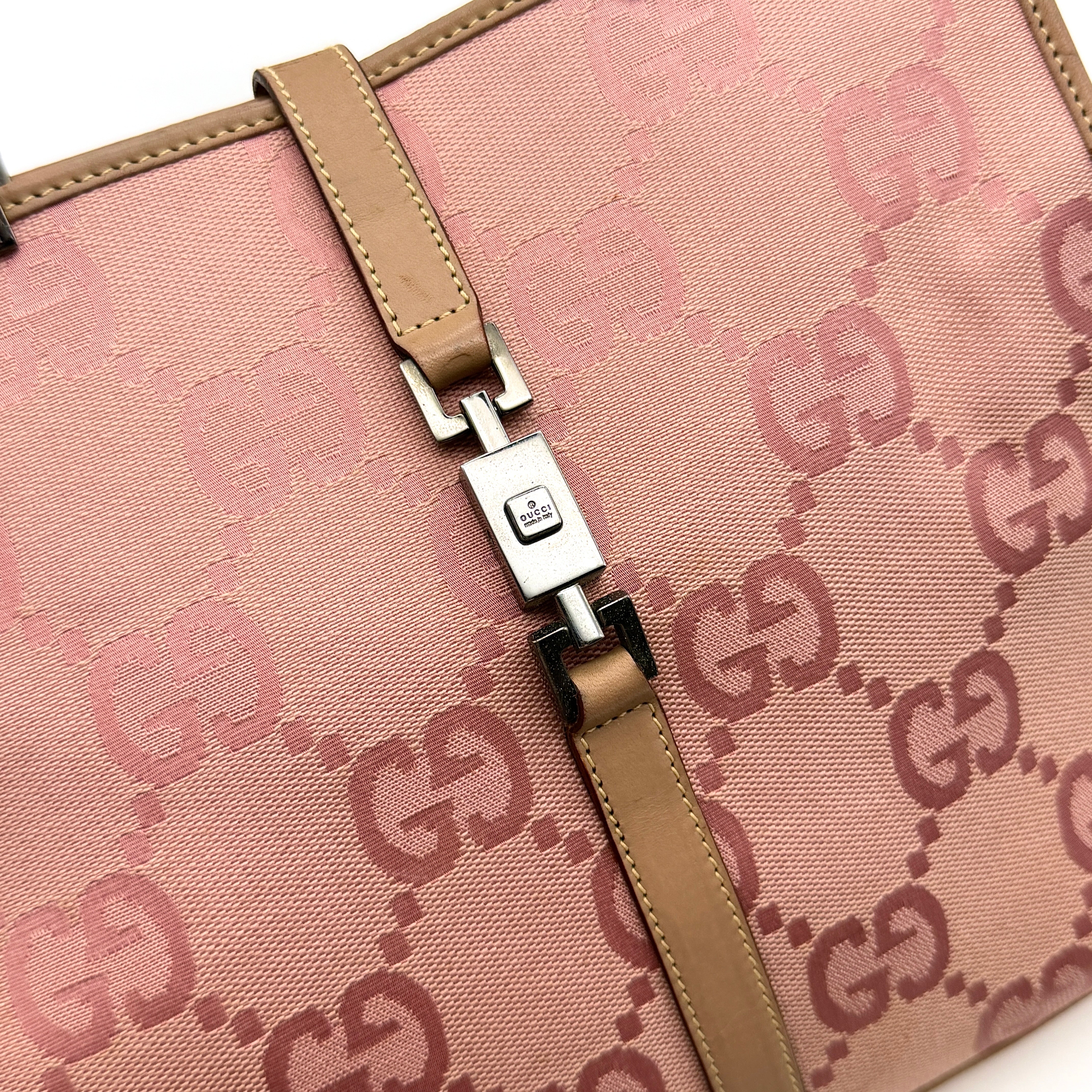 Gucci GG Monogram Jackie Tote Bag Pink