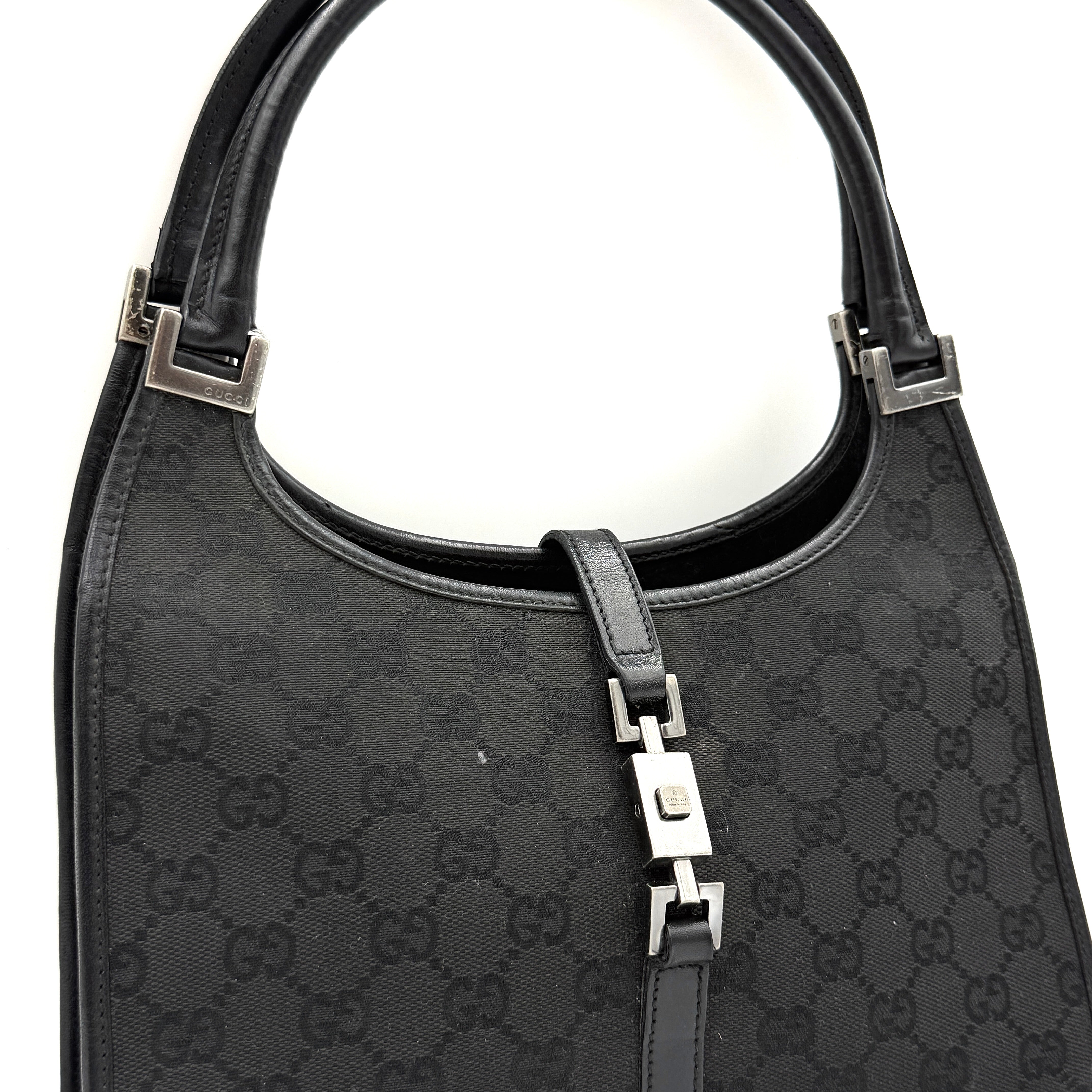 Gucci GG Monogram Jackie Shoulder Bag Black