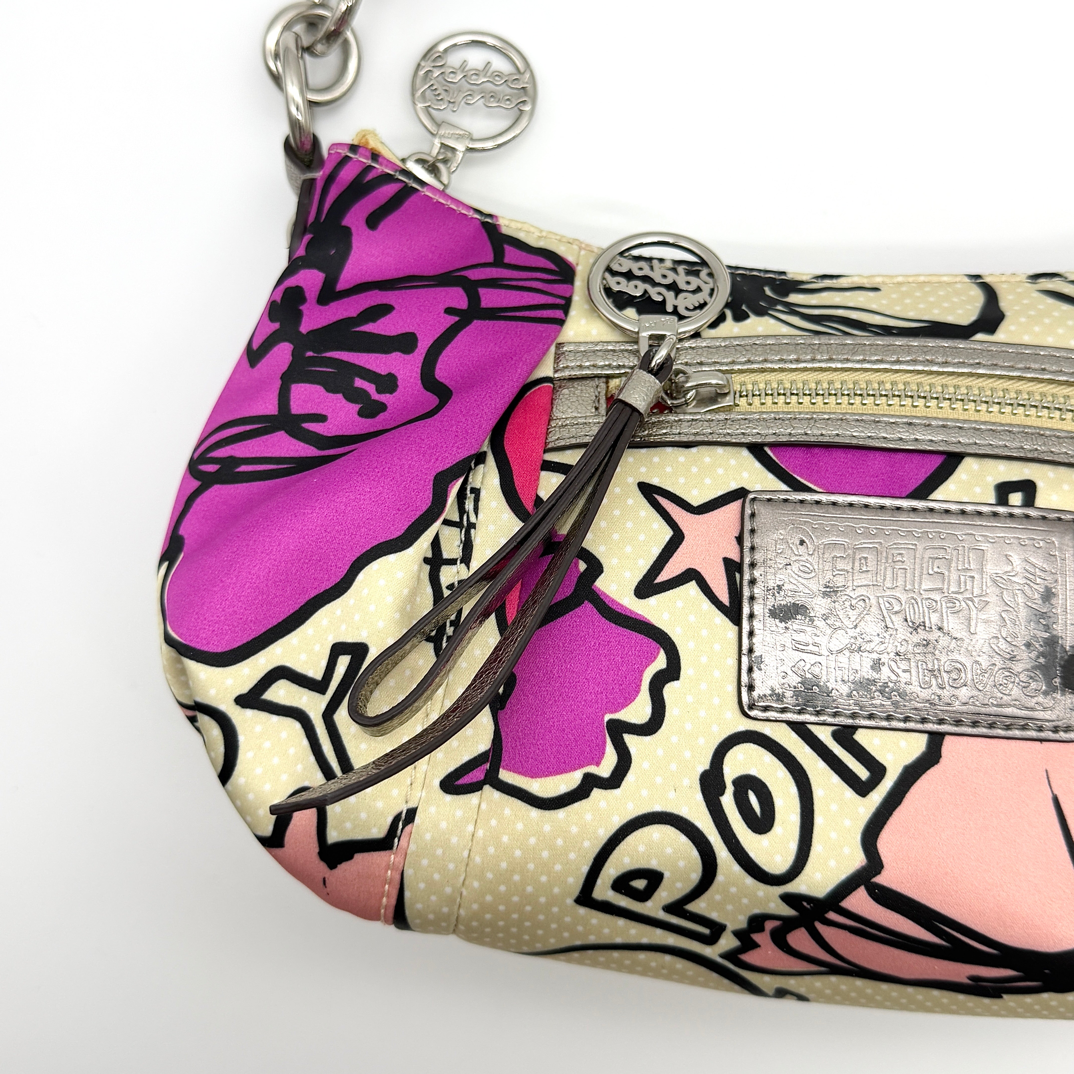 Coach 2Way Multicolour Satin Poppy Shoulder Bag Multi