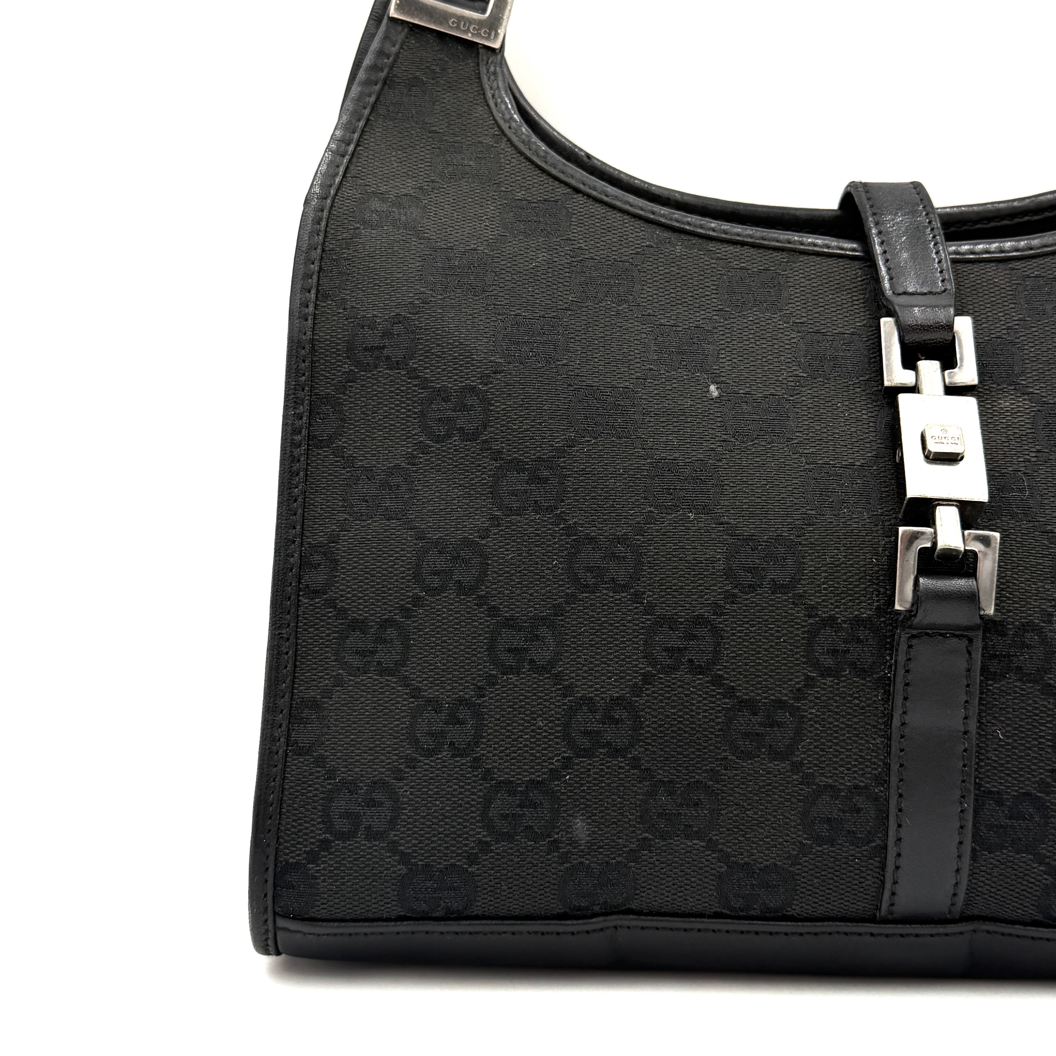 Gucci GG Monogram Jackie Shoulder Bag Black