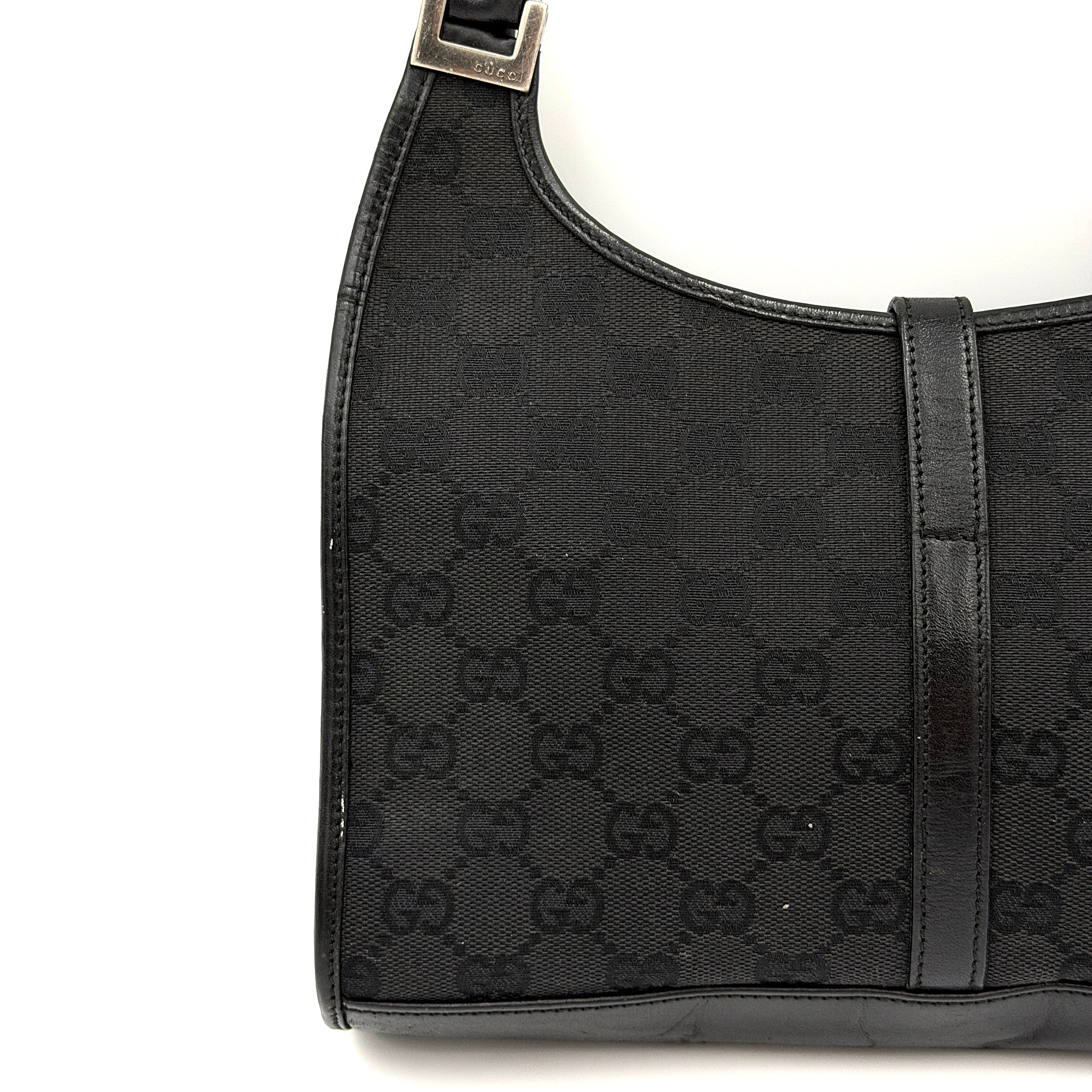 Gucci GG Monogram Jackie Shoulder Bag Black