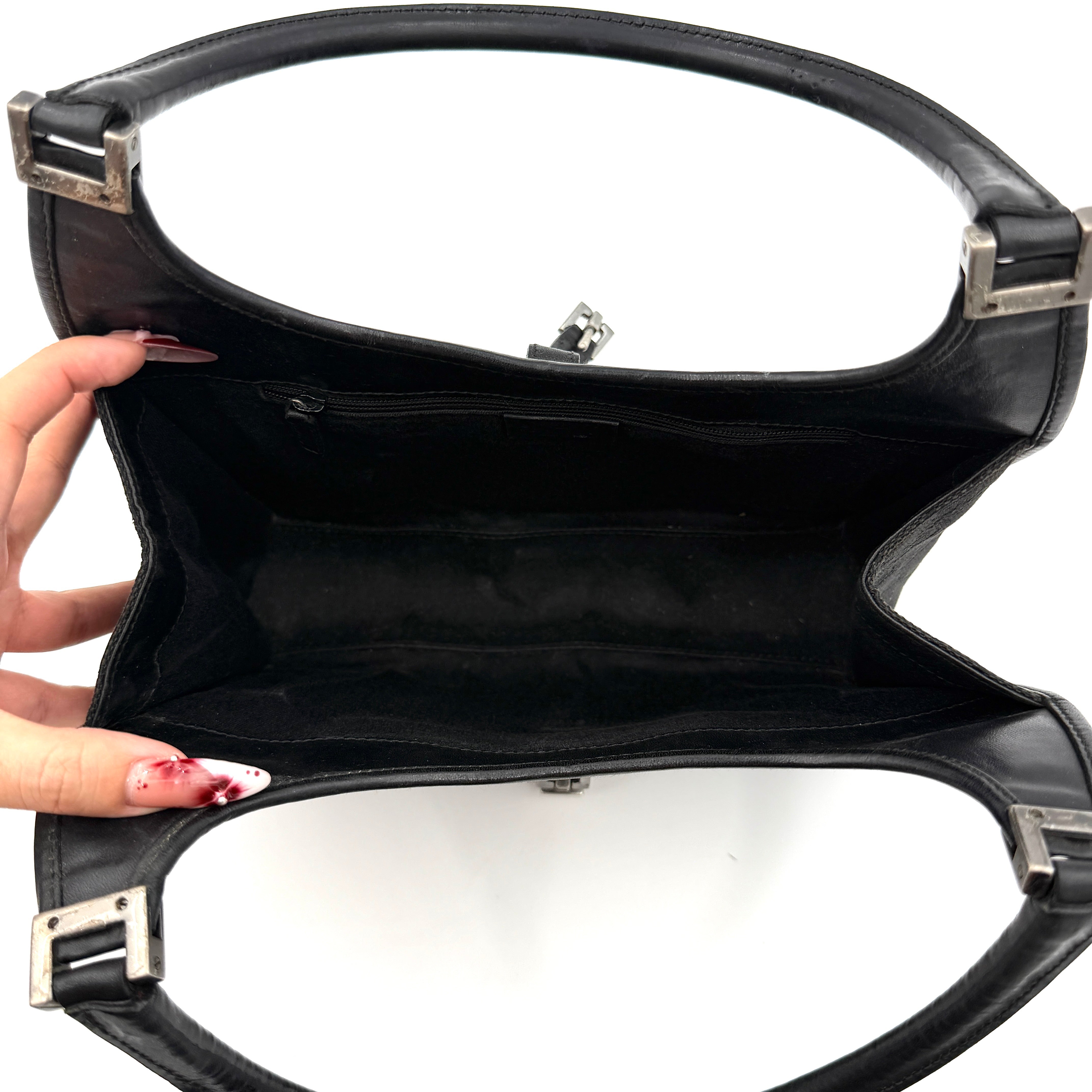 Gucci GG Monogram Jackie Shoulder Bag Black