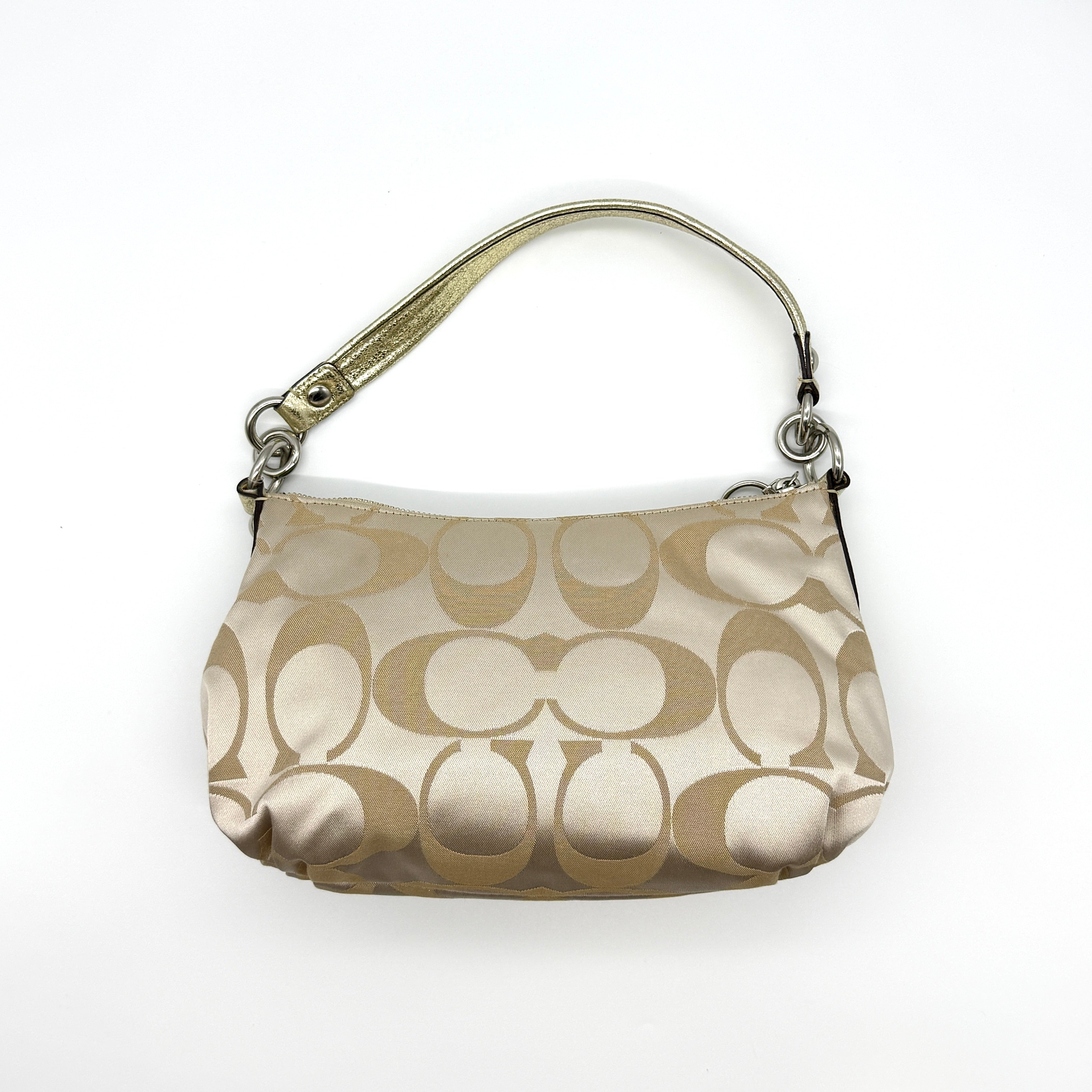 Coach 2Way Signature Shoulder Bag Cream/Gold