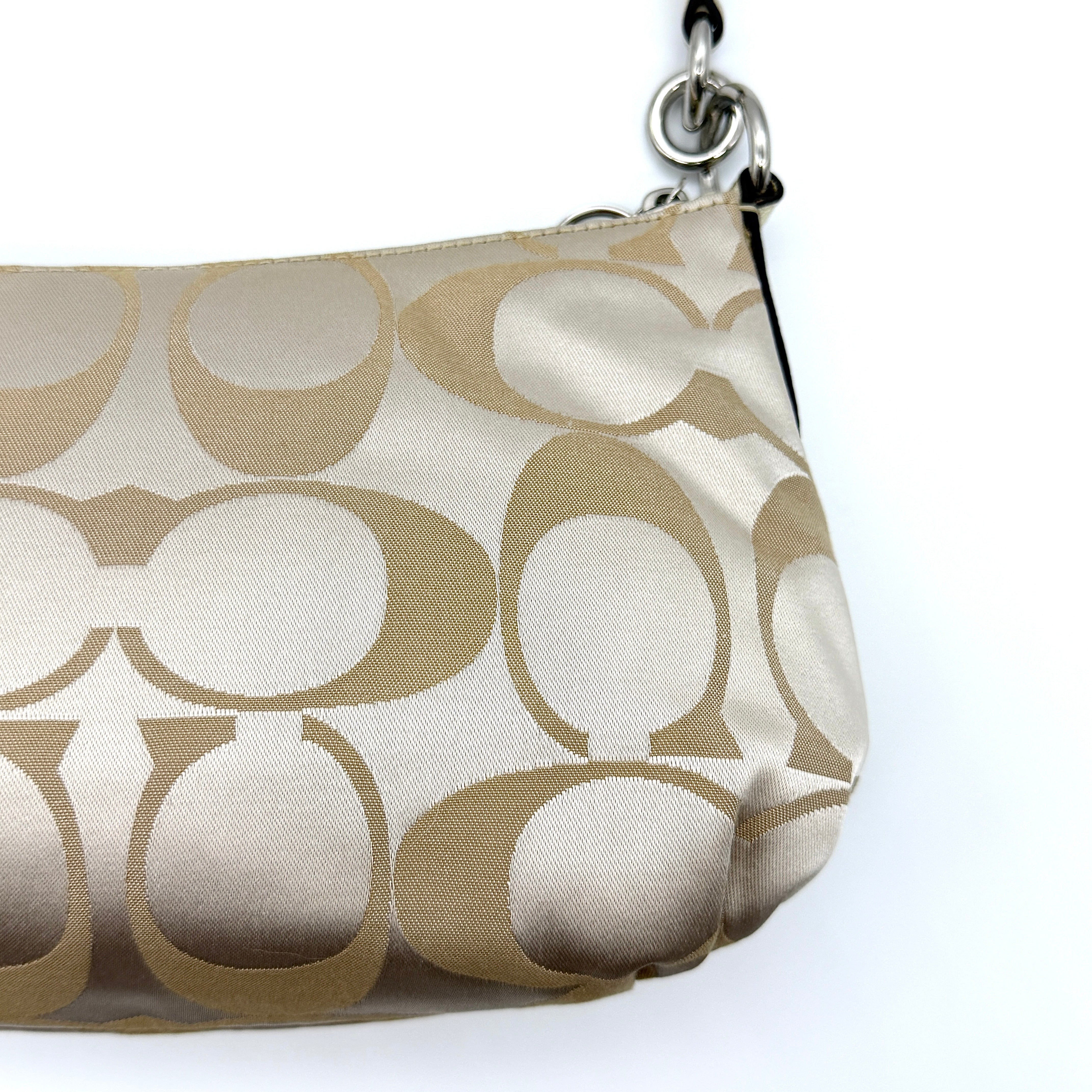 Coach 2Way Signature Shoulder Bag Cream/Gold